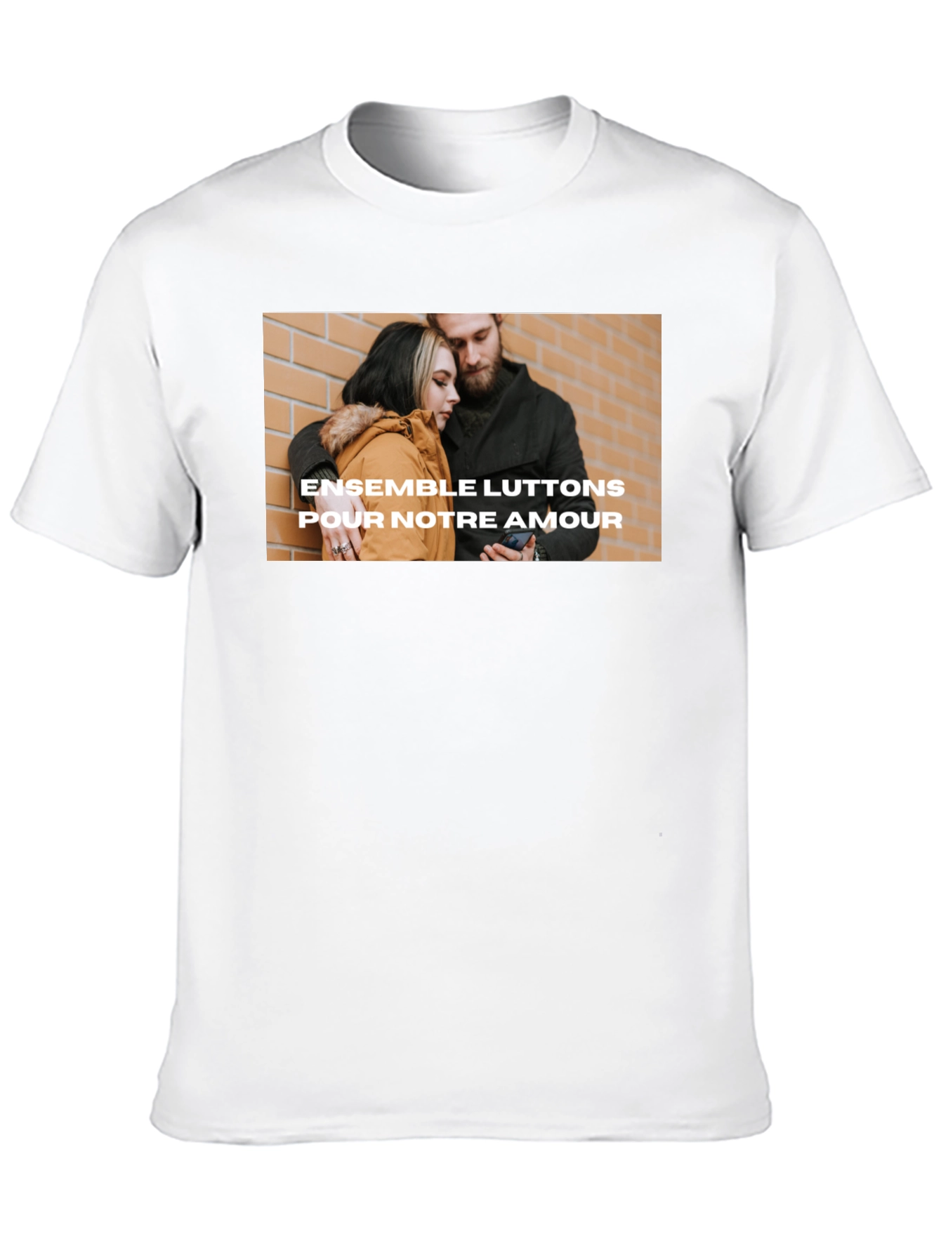 Black Trendy Black Tee with Love Graphic view 10