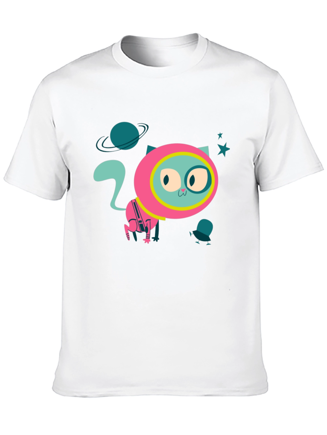 Black Cat Astronaut Graphic T-Shirt - Space Kitty Tee view 10