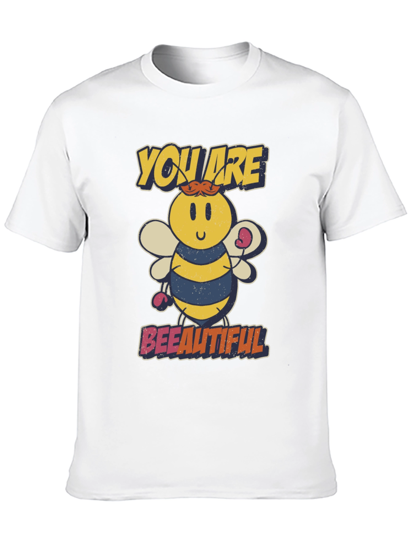 Black Bee-utiful Cartoon Bee Graphic T-Shirt view 10