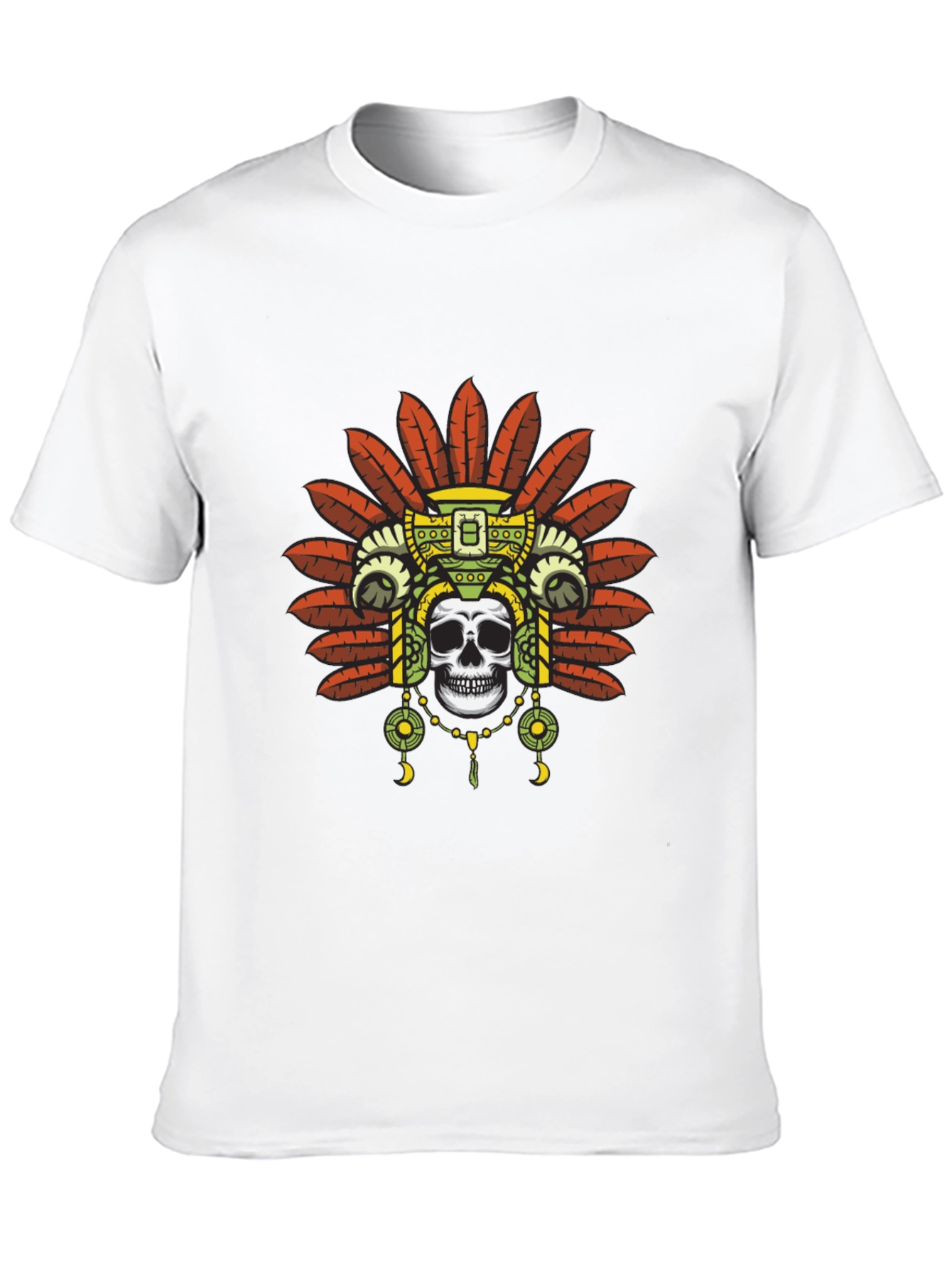 Black Skull Headdress Graphic Tee - Black T-Shirt view 10