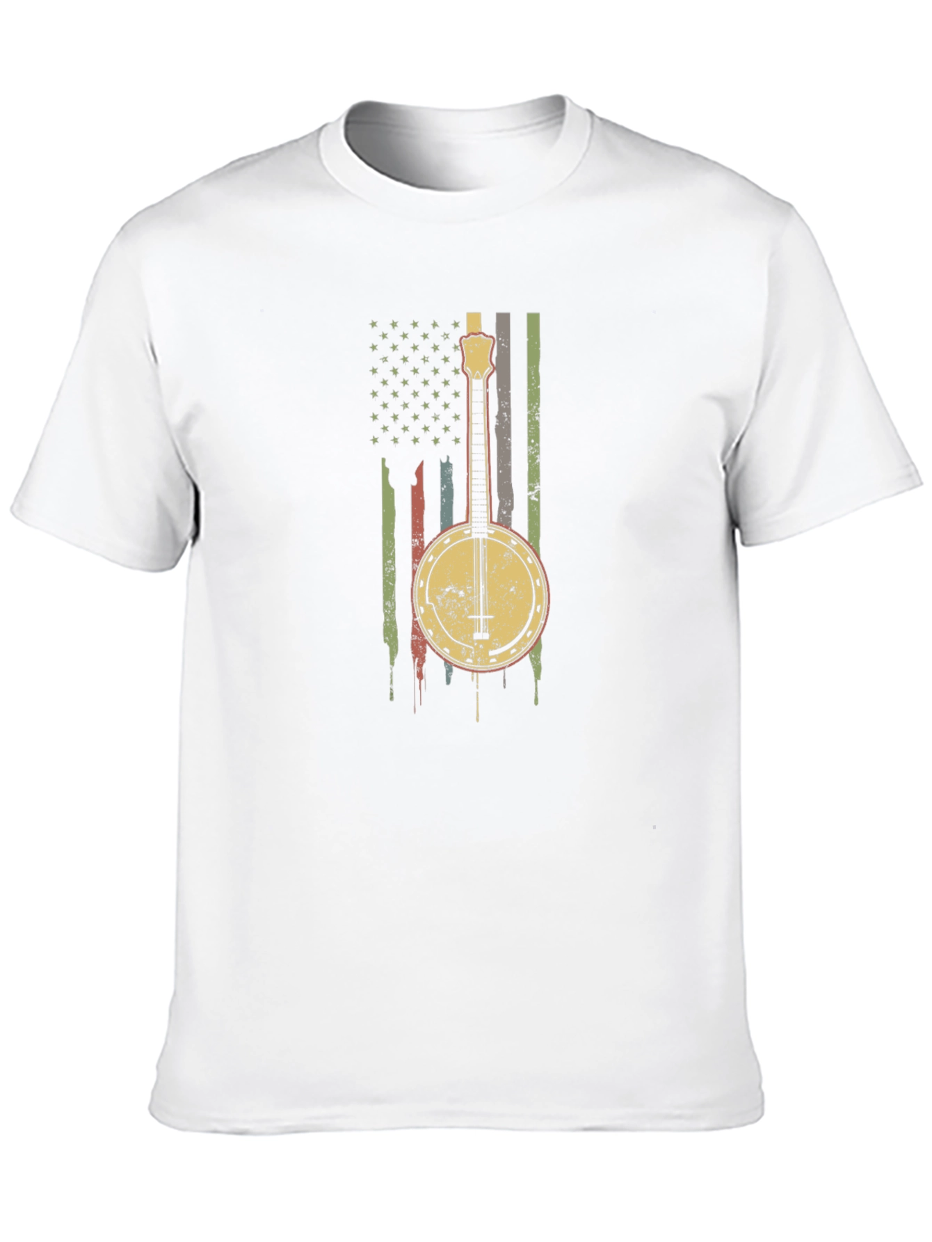 Black Banjo American Flag Graphic Tee view 10