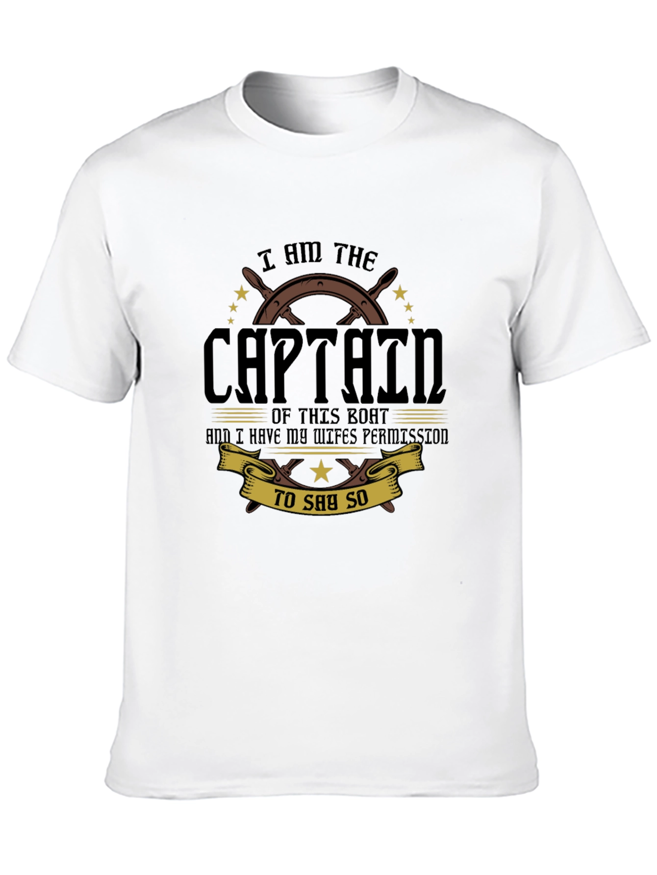 Black I Am The Captain T-Shirt view 10