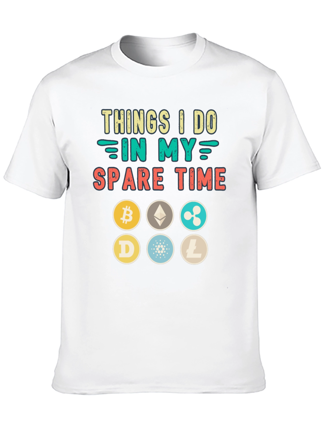 Black Crypto Spare Time T-Shirt - Bitcoin, Ethereum, Dogecoin view 10