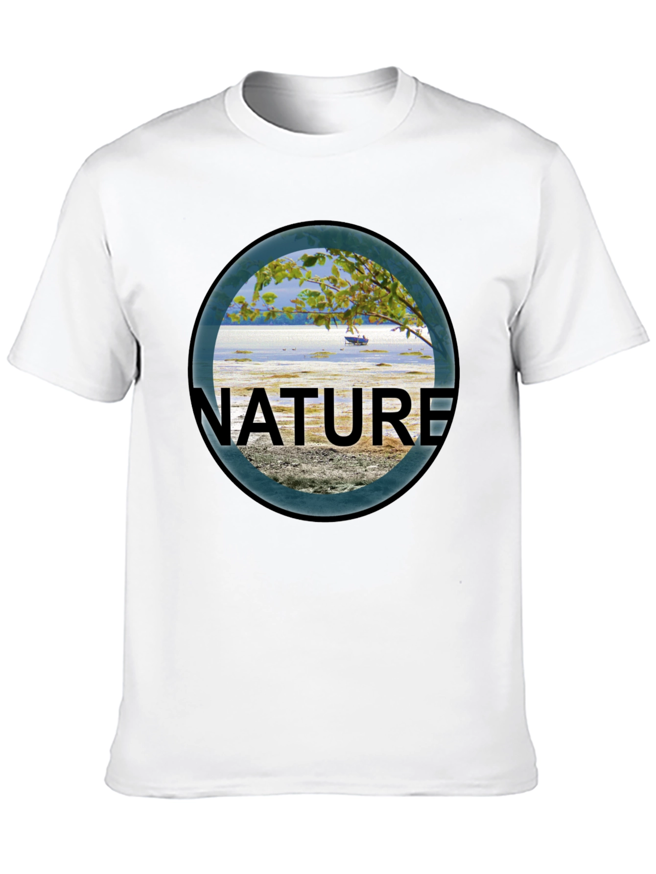 Black Nature Scene Graphic Black T-Shirt view 10
