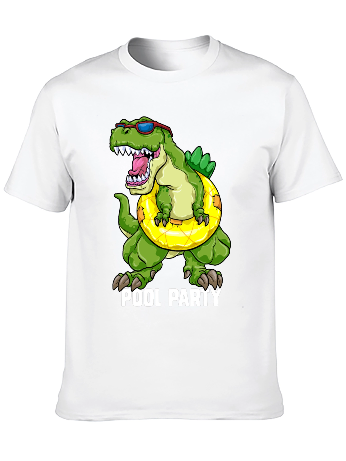 Black Dino Pool Party T-Shirt - Funny Summer Apparel view 10
