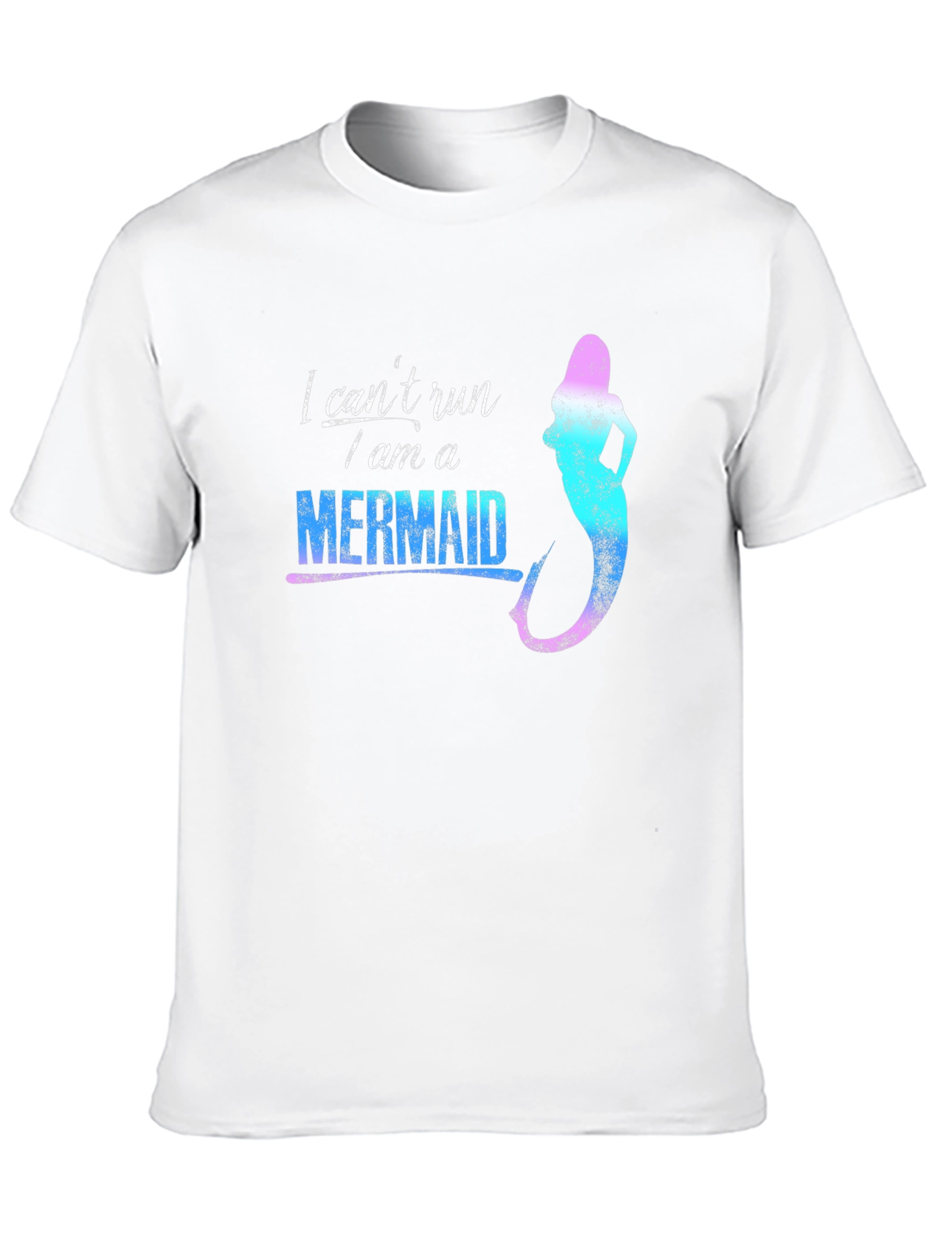 Black Mermaid Graphic Tee - "I Can't Run" Novelty T-Shirt view 10