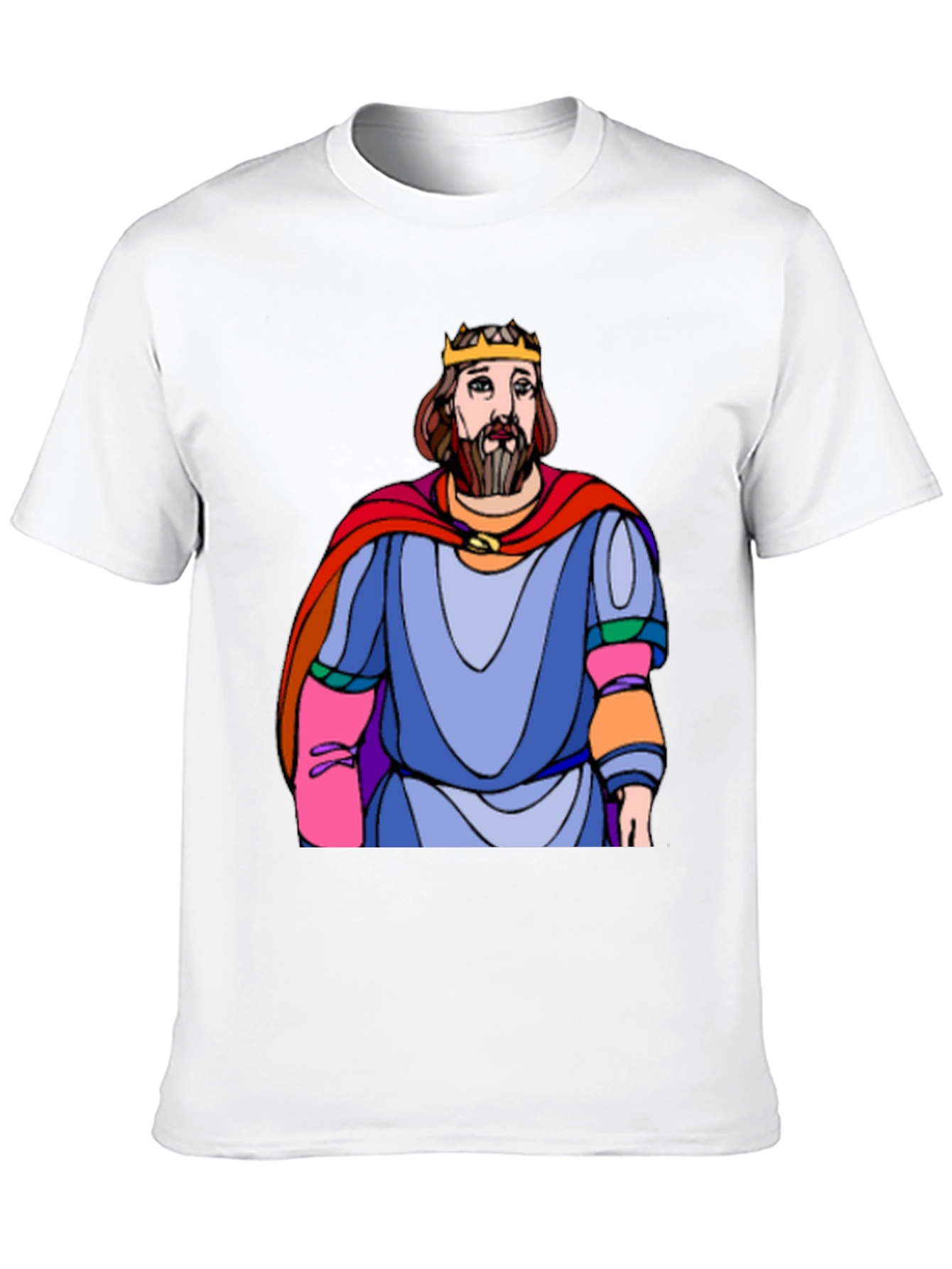 Black King Cartoon Graphic Black T-Shirt view 10