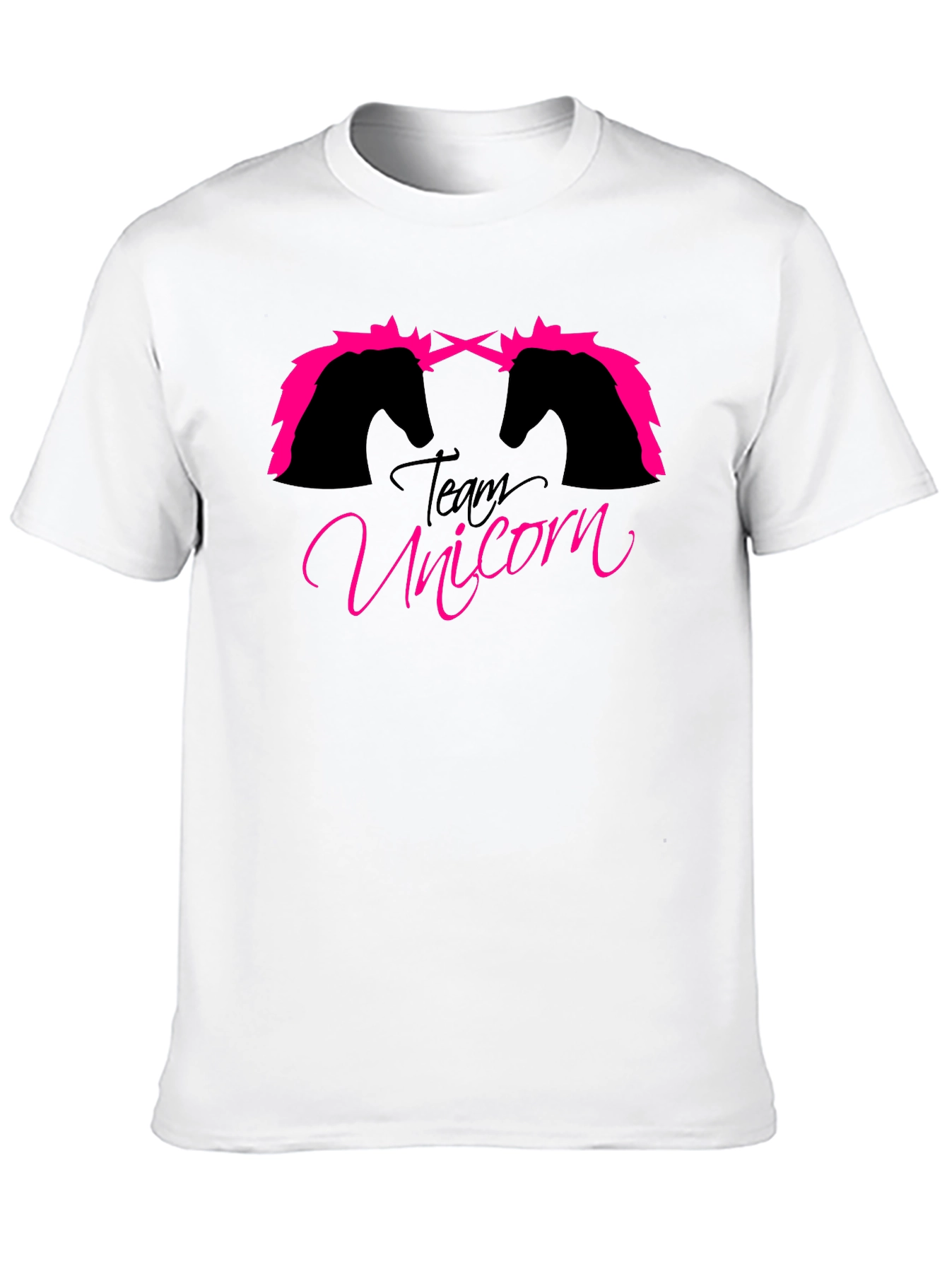 Black Team Unicorn Black Graphic Tee - Fun Novelty Shirt view 10
