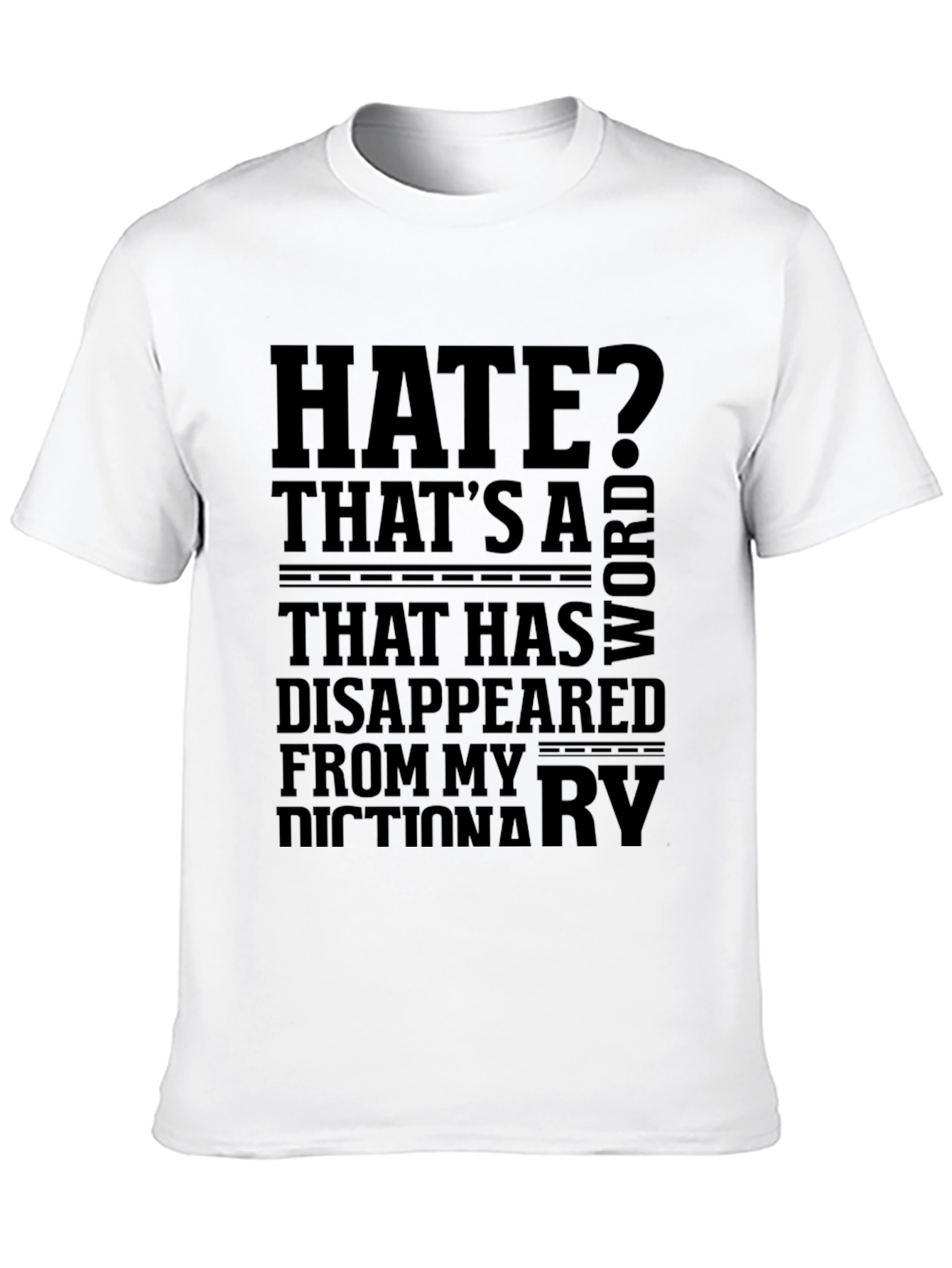 Black Humorous Graphic Tee: 'Hate? That's a Word...' view 10
