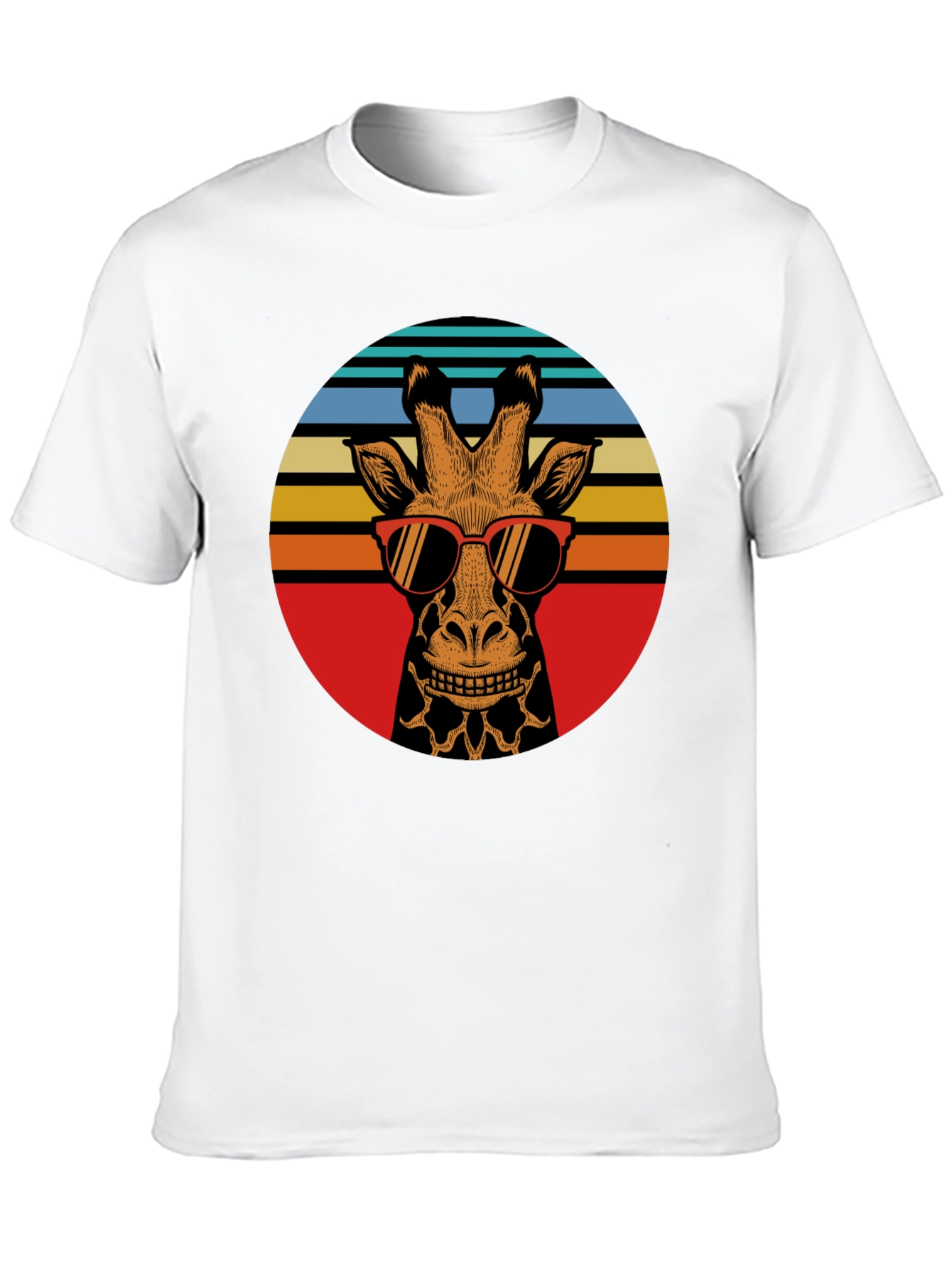 Black Retro Giraffe Sunglasses Graphic Tee view 10