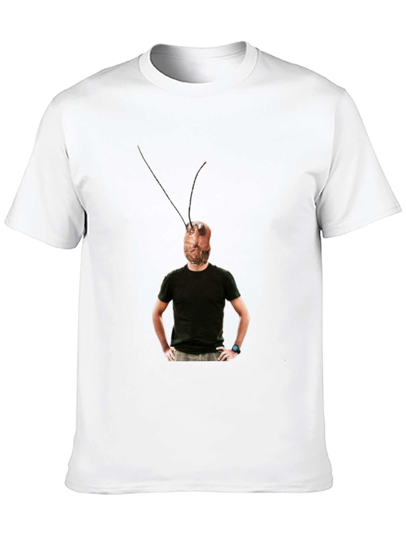 Black Novelty Bug-Head Tee - Adult Humor T-Shirt view 10