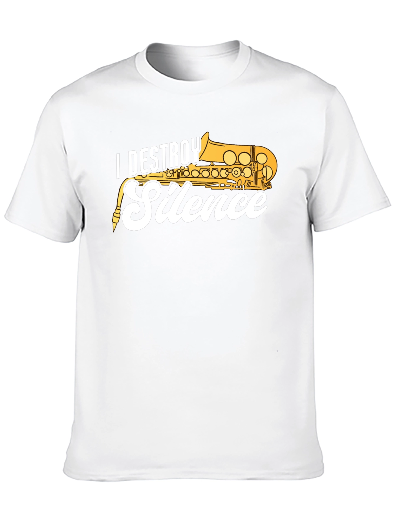 Black I Destroy Silence Saxophone T-Shirt view 10