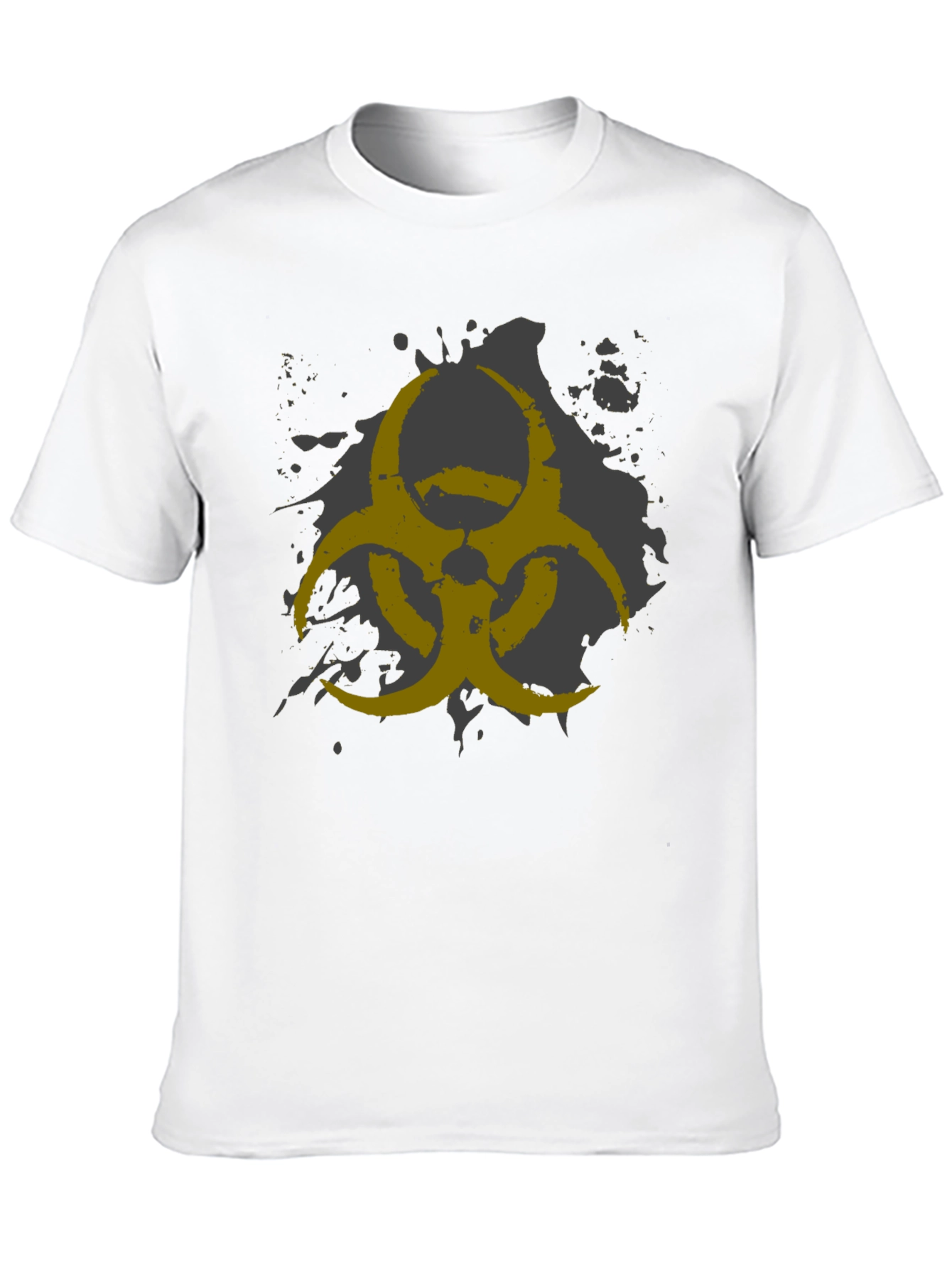 Black Biohazard Symbol Graphic Print Men's Black T-Shirt view 10