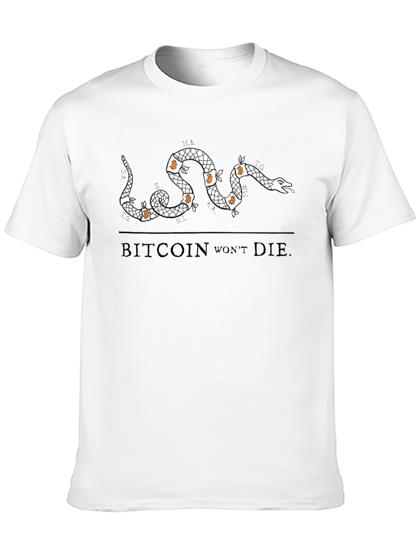 Black Bitcoin Won't Die T-Shirt view 10