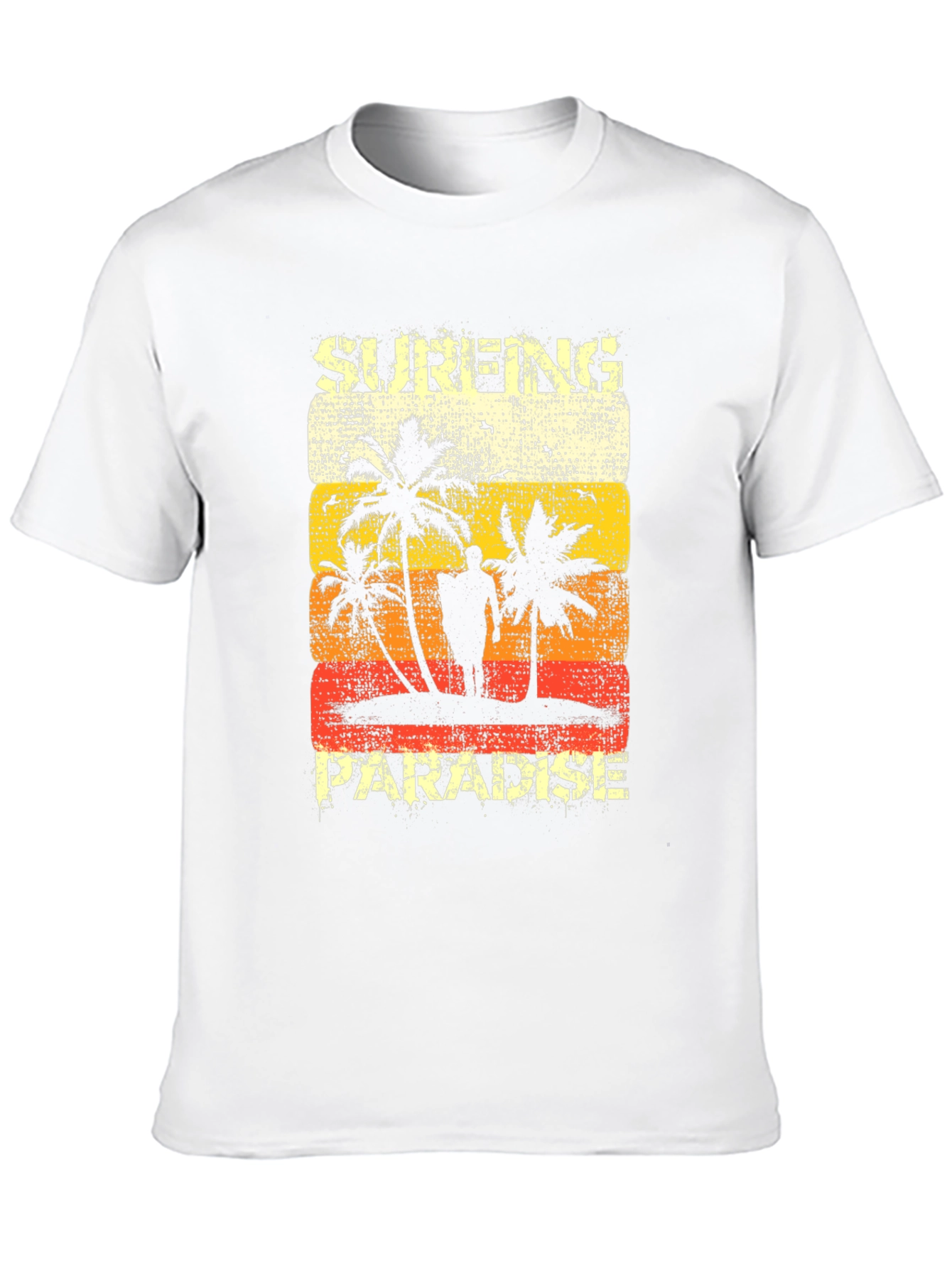 Black Surfing Paradise Graphic Tee - Distressed Beach Design view 10