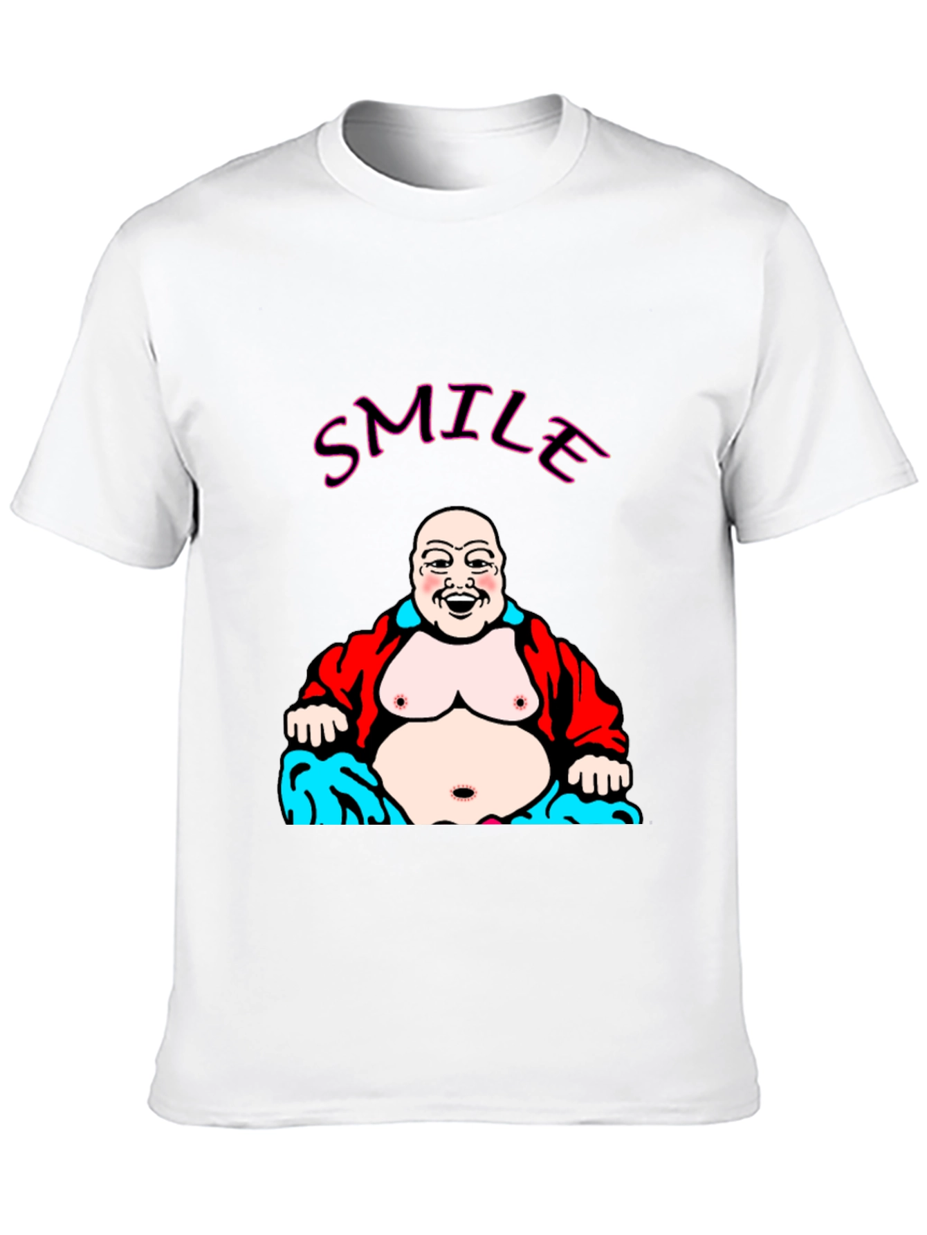 Black Smile Buddha Graphic Black T-Shirt view 10