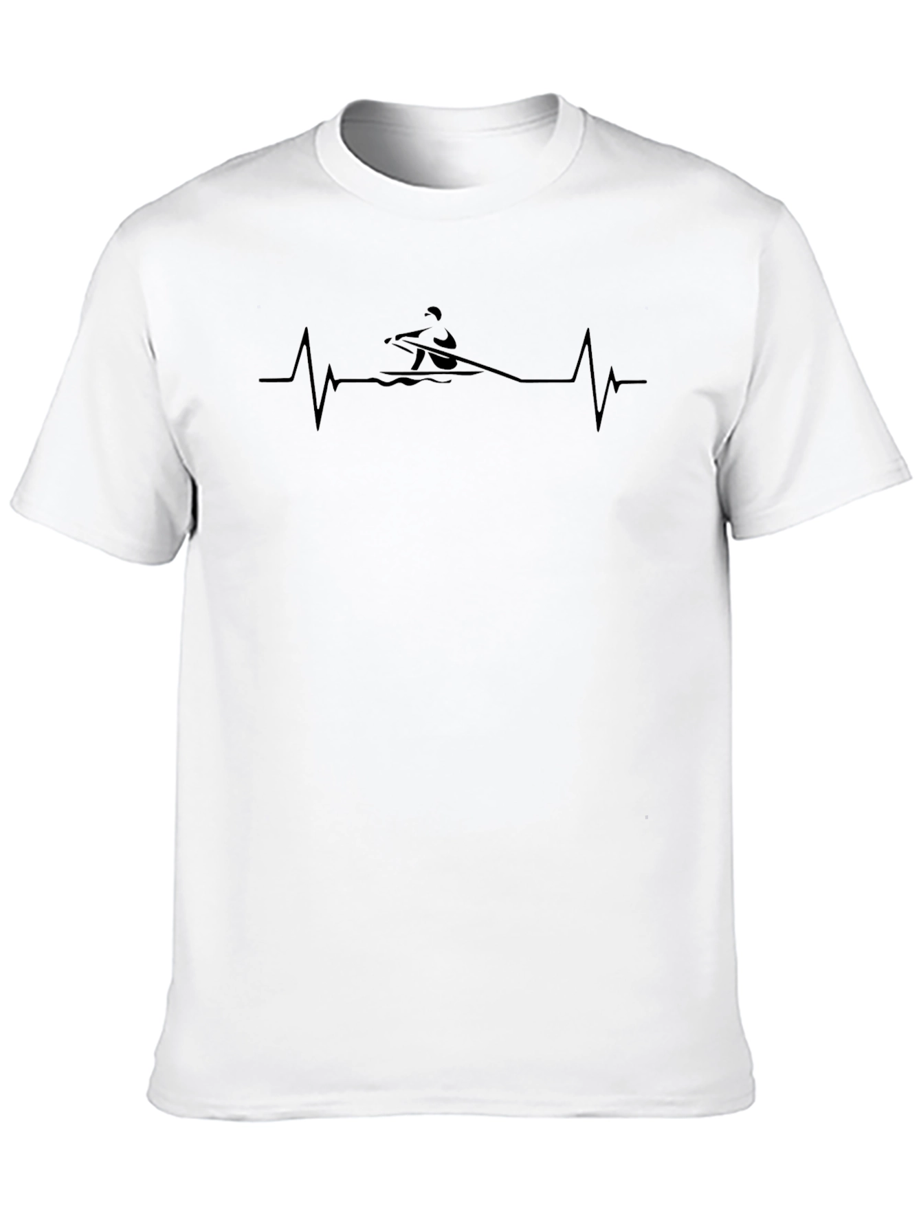 Black Rowing Heartbeat T-Shirt - Athlete's Tee view 10