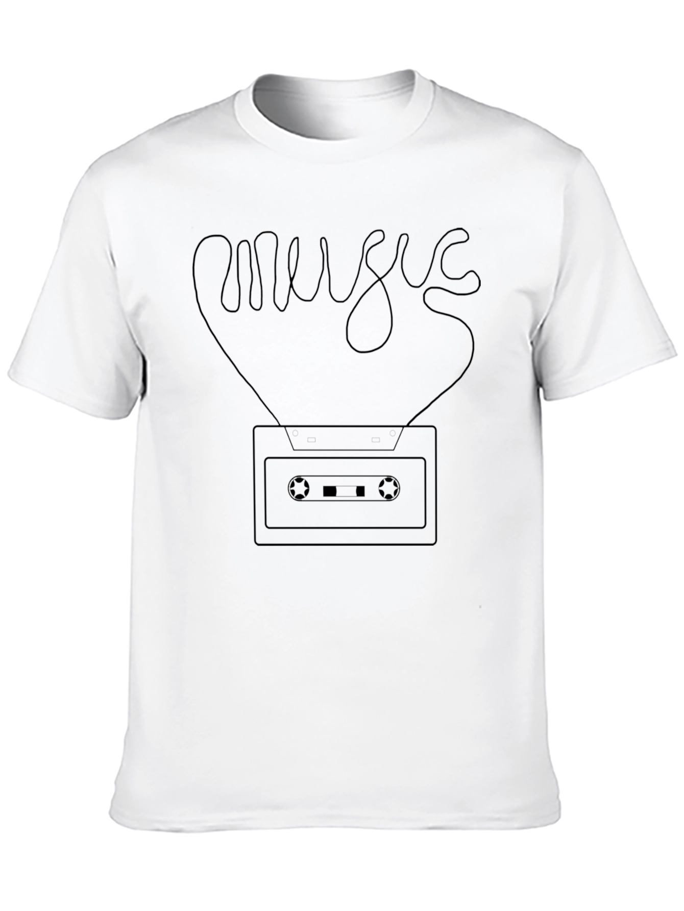 Black Retro Music Cassette Graphic Tee - Stylish Black Shirt view 10