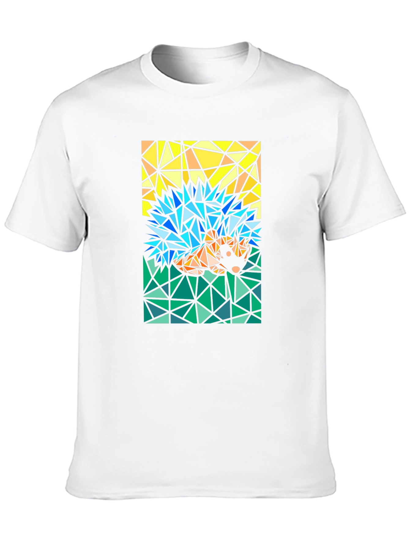 Black Abstract Hedgehog T-Shirt - Geometric Style view 10