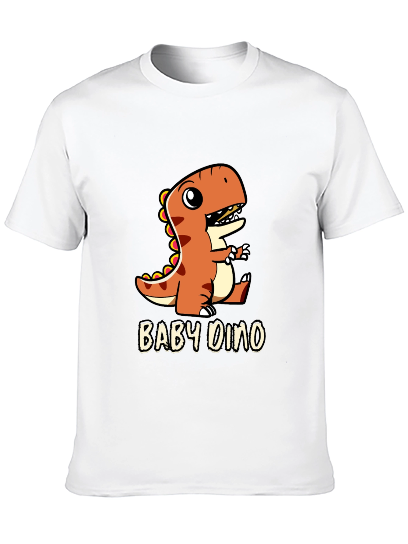 Black Cute Baby Dino Black T-Shirt view 10