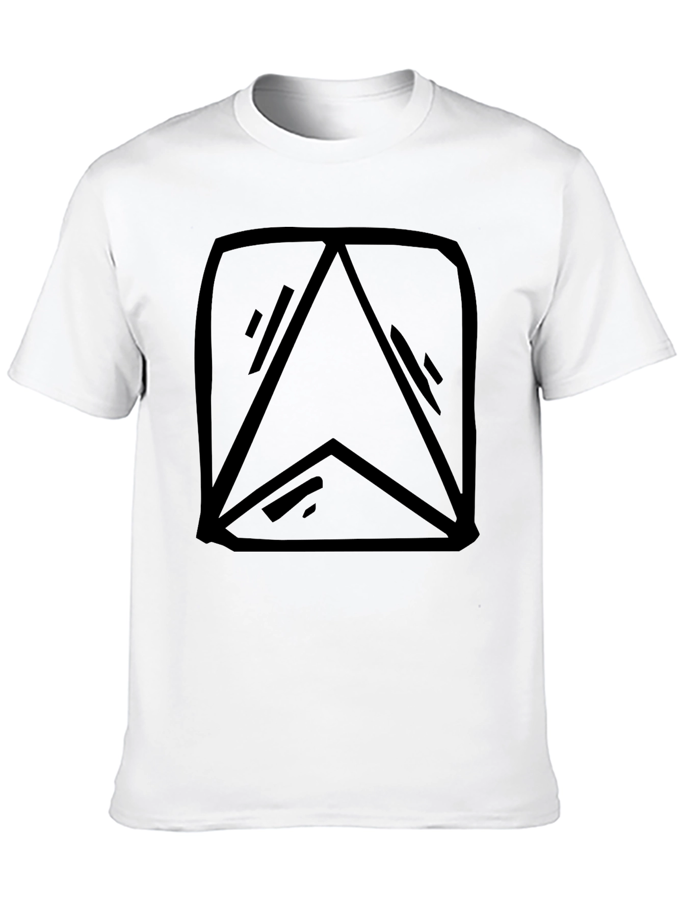 Black Geometric Graphic Black T-Shirt view 10