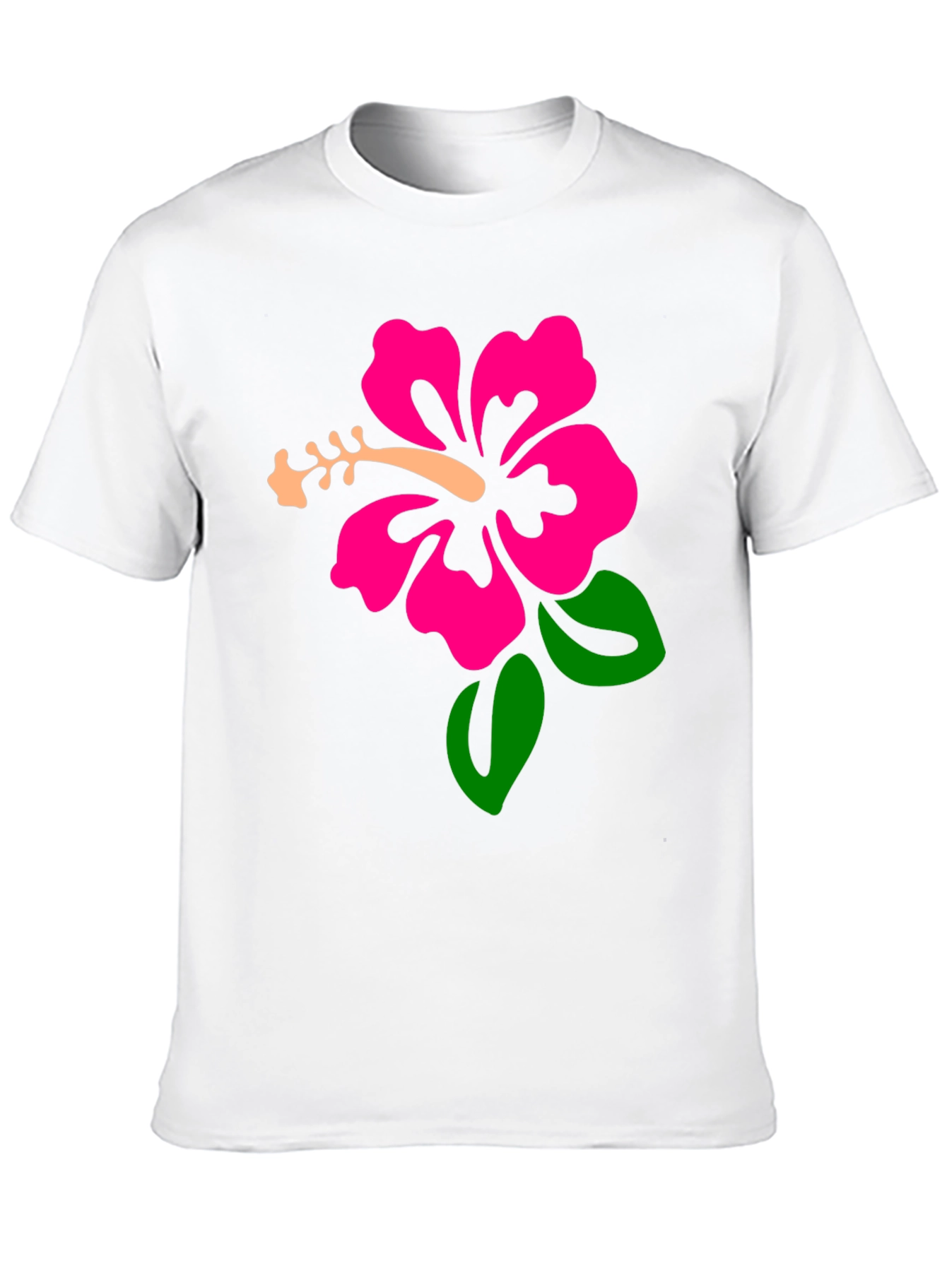 Black Black T-Shirt with Hibiscus Flower Graphic view 10