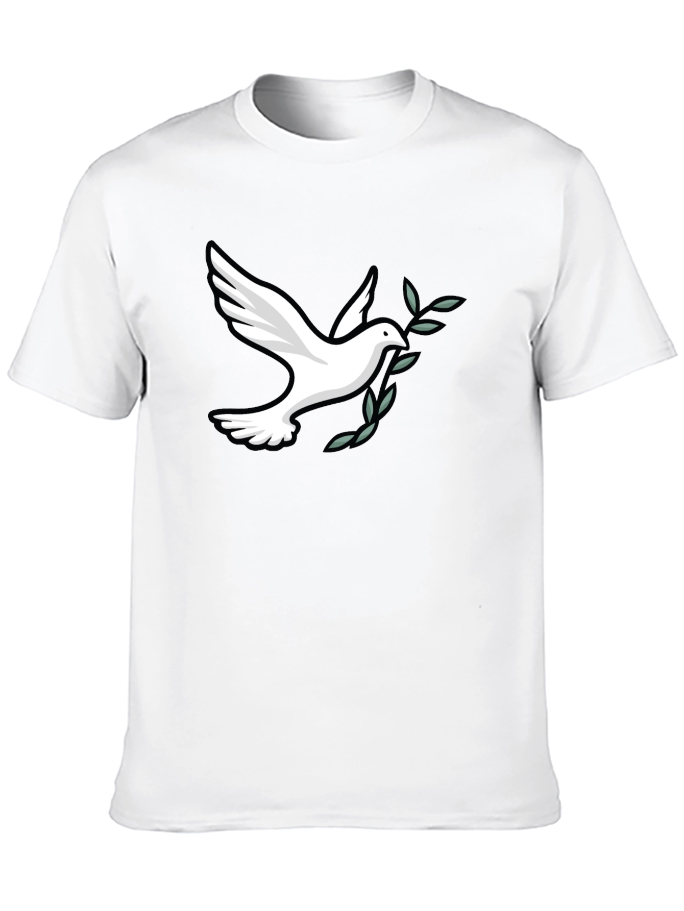 Black Peace Dove Graphic Tee - Soft Black Cotton Blend view 10