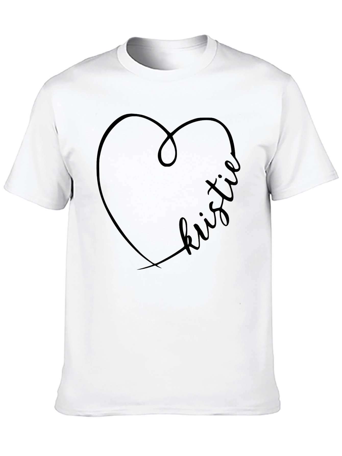 Black Kristie Heart Tee - Personalized Black Shirt view 10