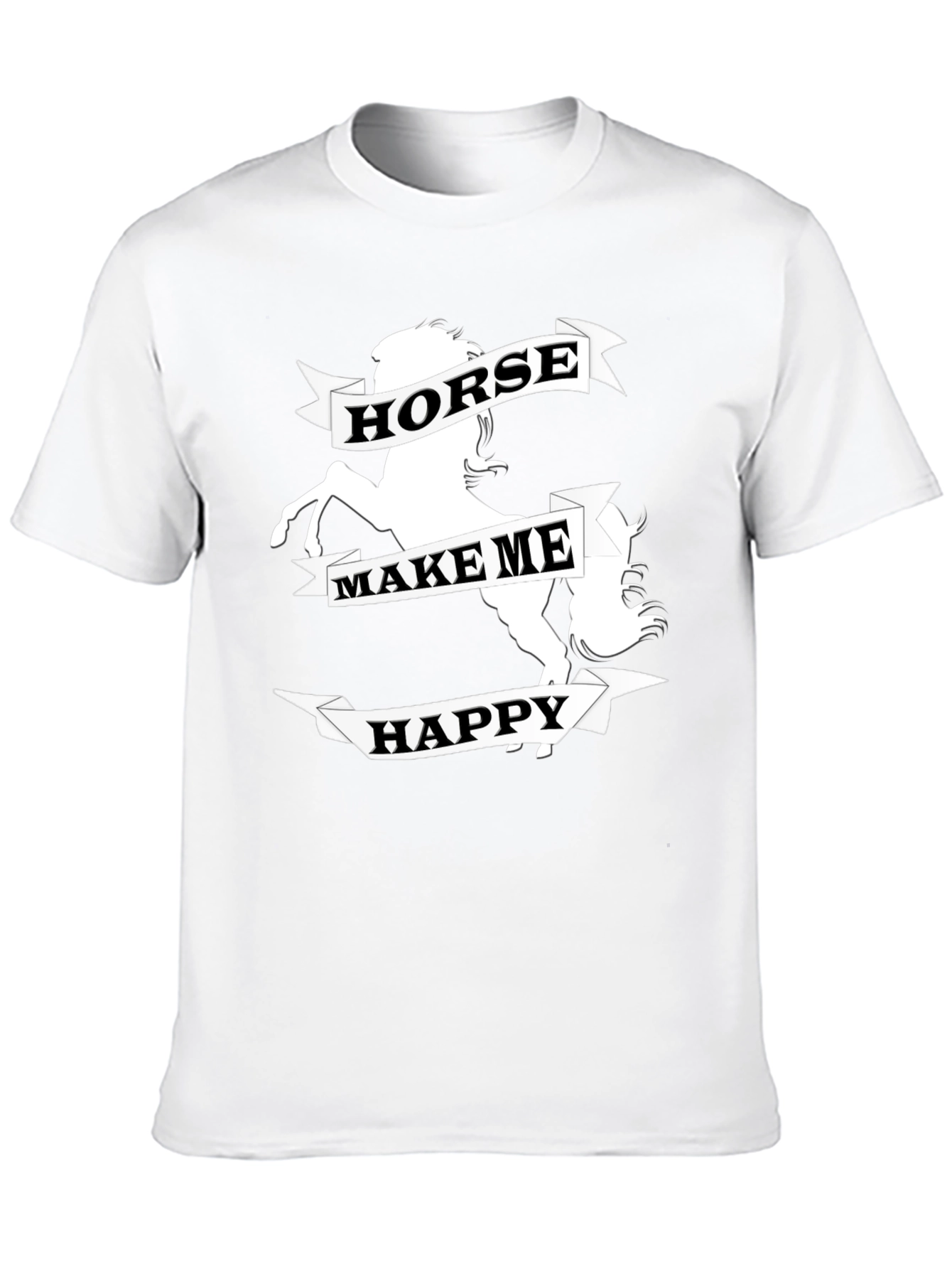 Black Horse Make Me Happy Graphic Tee - Black view 10