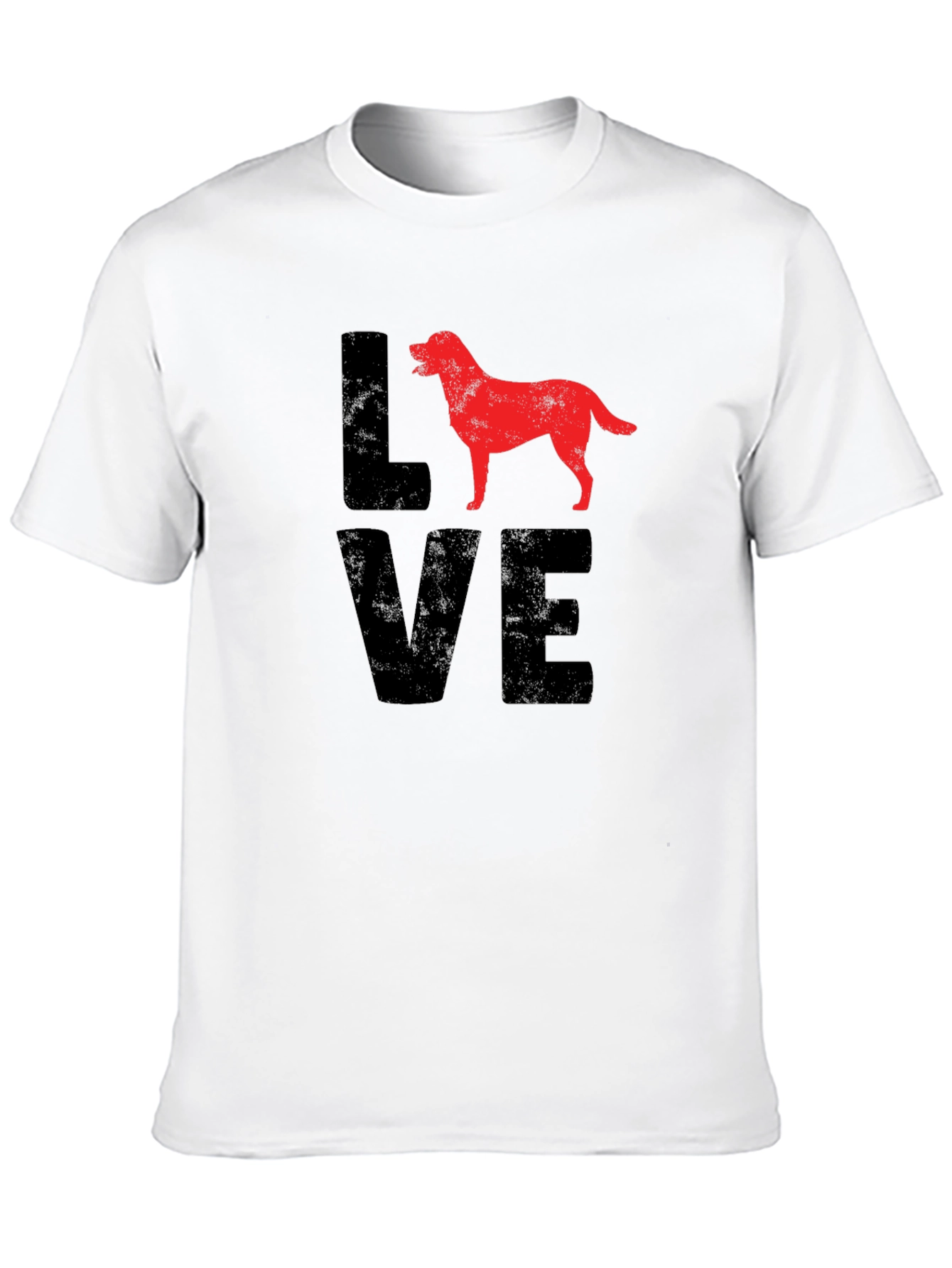 Black Love Dog Graphic Tee - Black Cotton Casual T-Shirt view 10