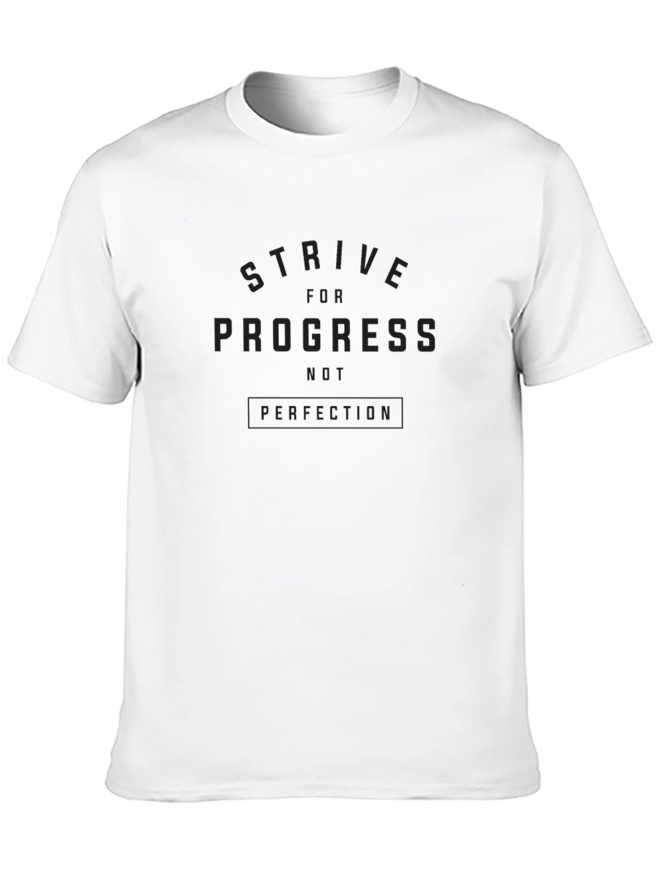 Black Strive For Progress Tee - Motivational Black T-Shirt view 10
