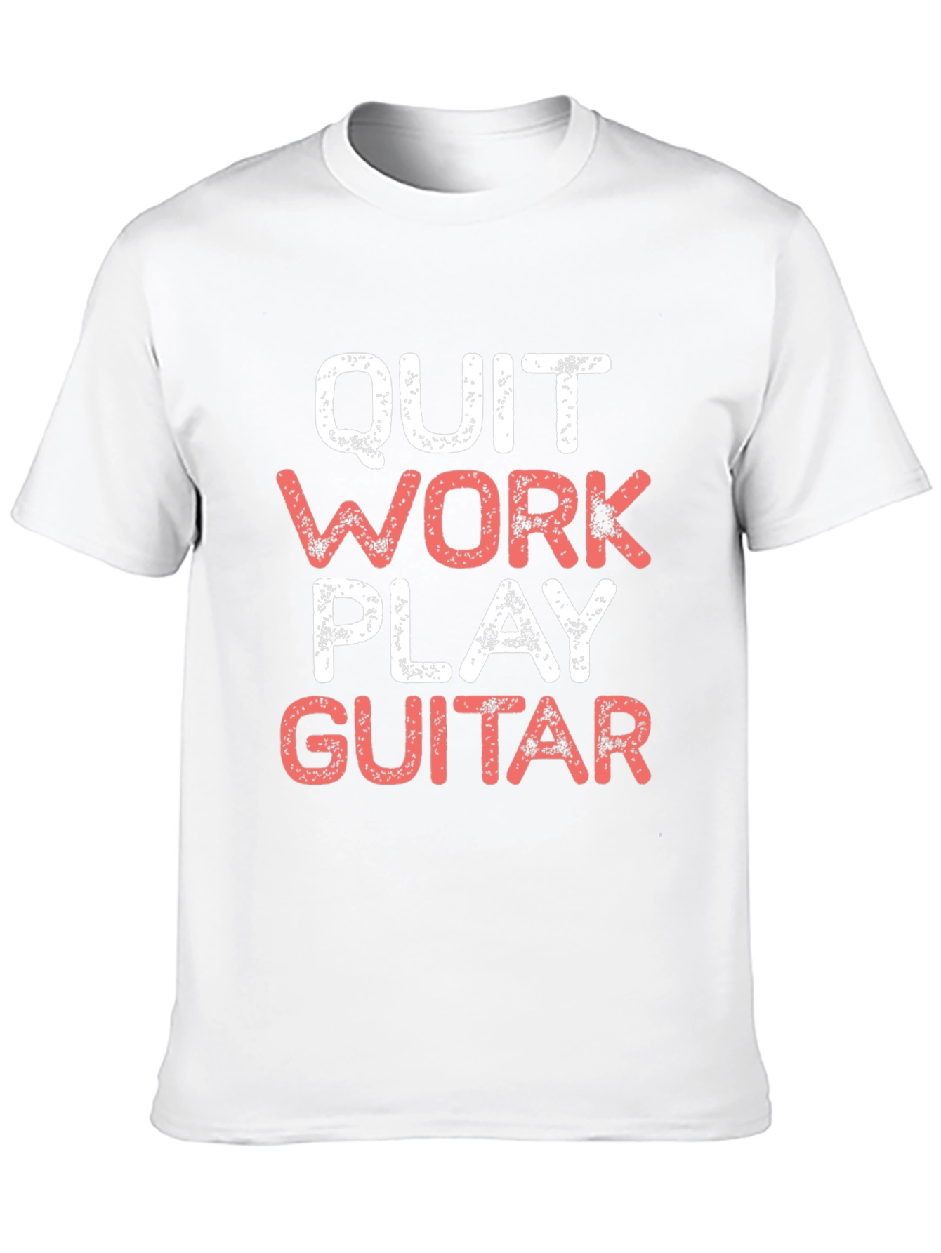 Black Quit Work Play Guitar Graphic Tee view 10