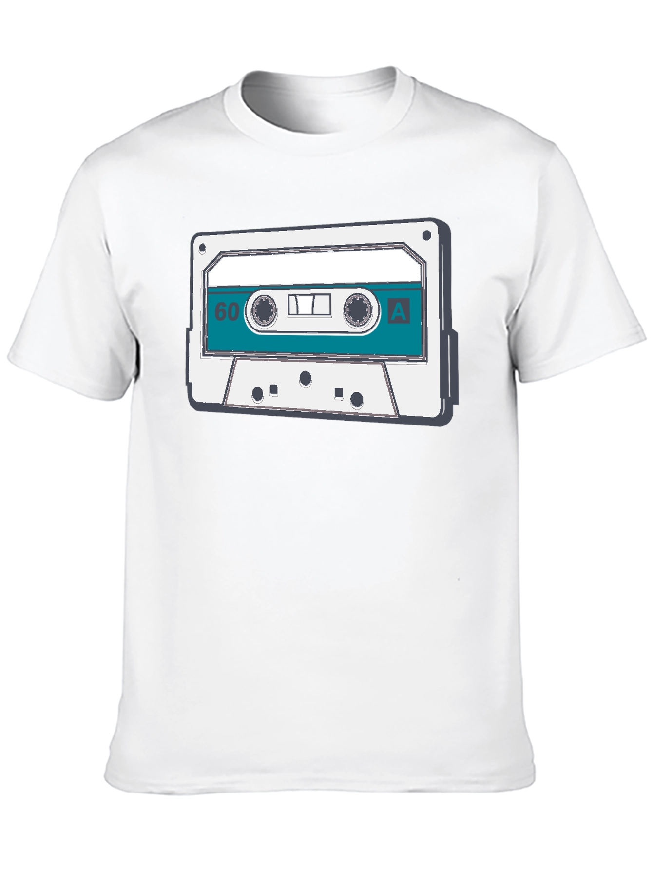 Black Retro Cassette Tape Graphic Tee - Vintage Music Lover Shirt view 10