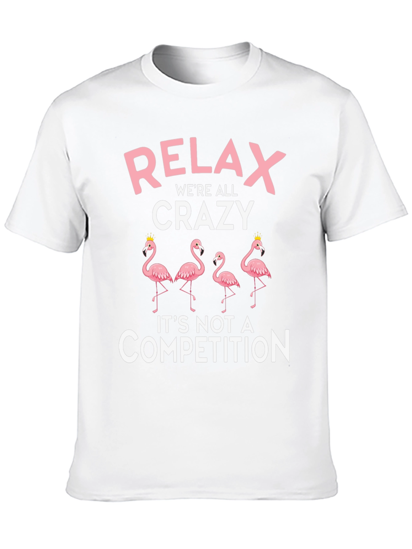 Black Relax We're All Crazy Flamingo Graphic Tee view 10