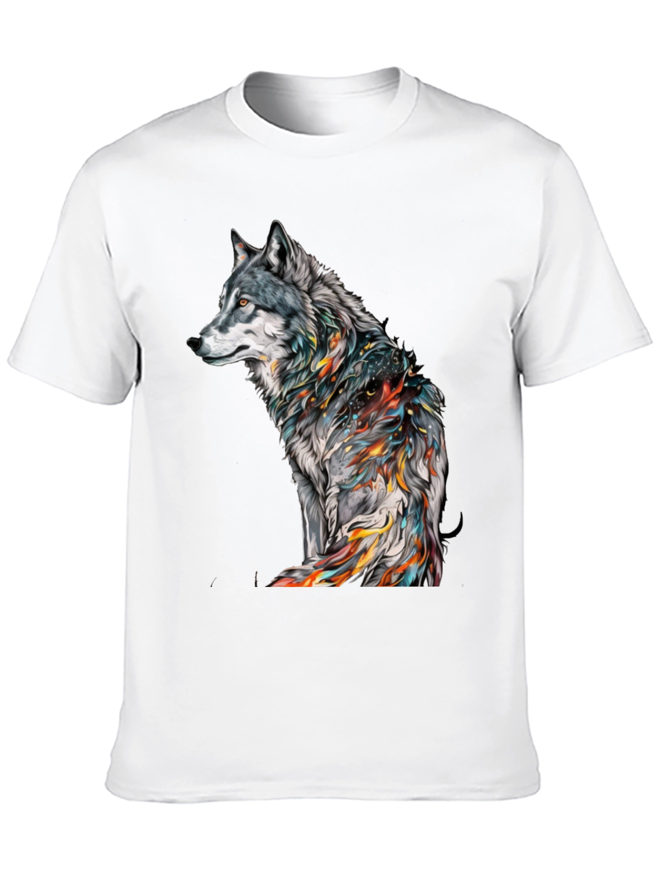 Black Wolf Graphic Print Black T-Shirt view 10