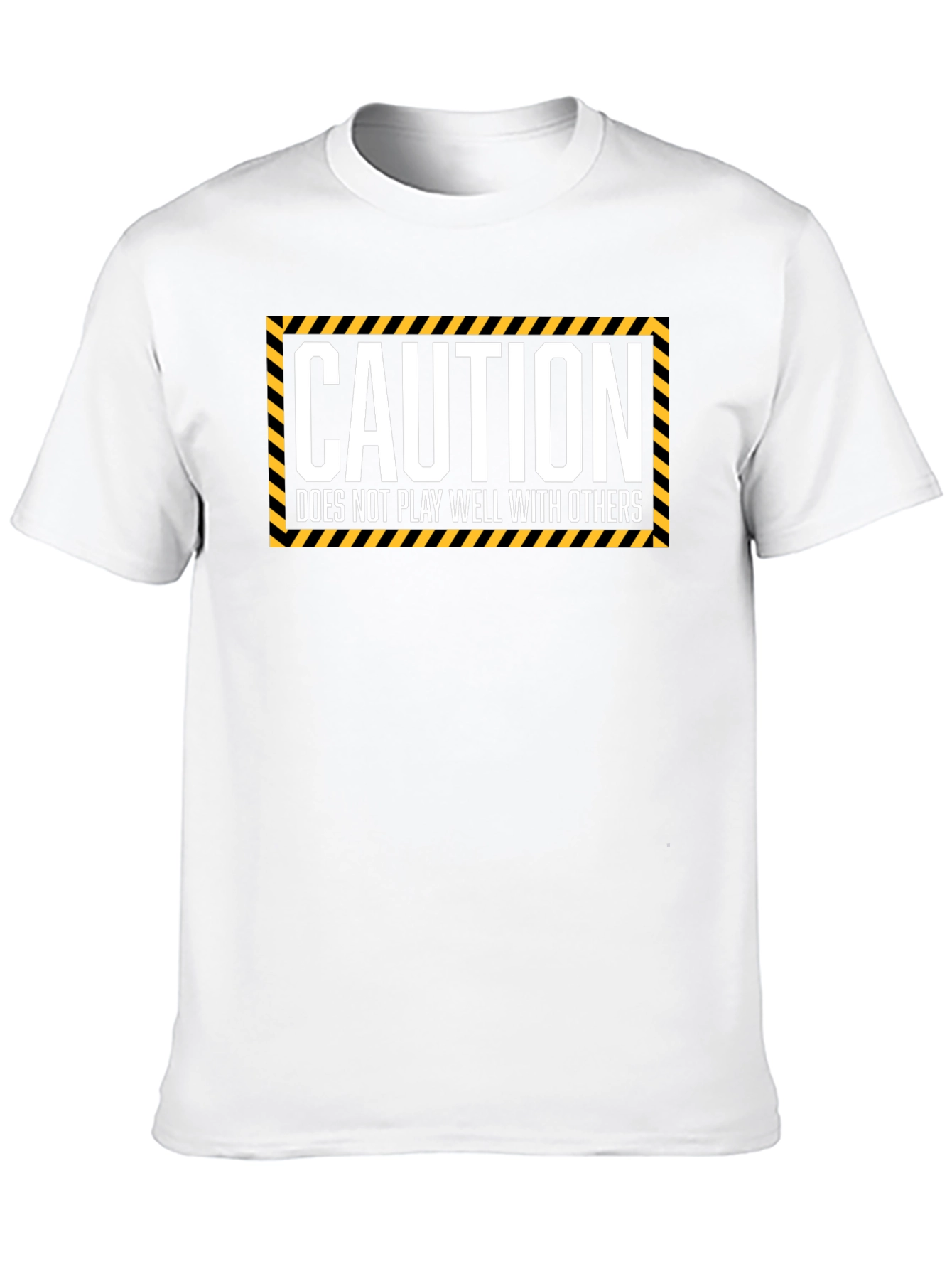 Black Caution: Does Not Play Well With Others T-Shirt view 10