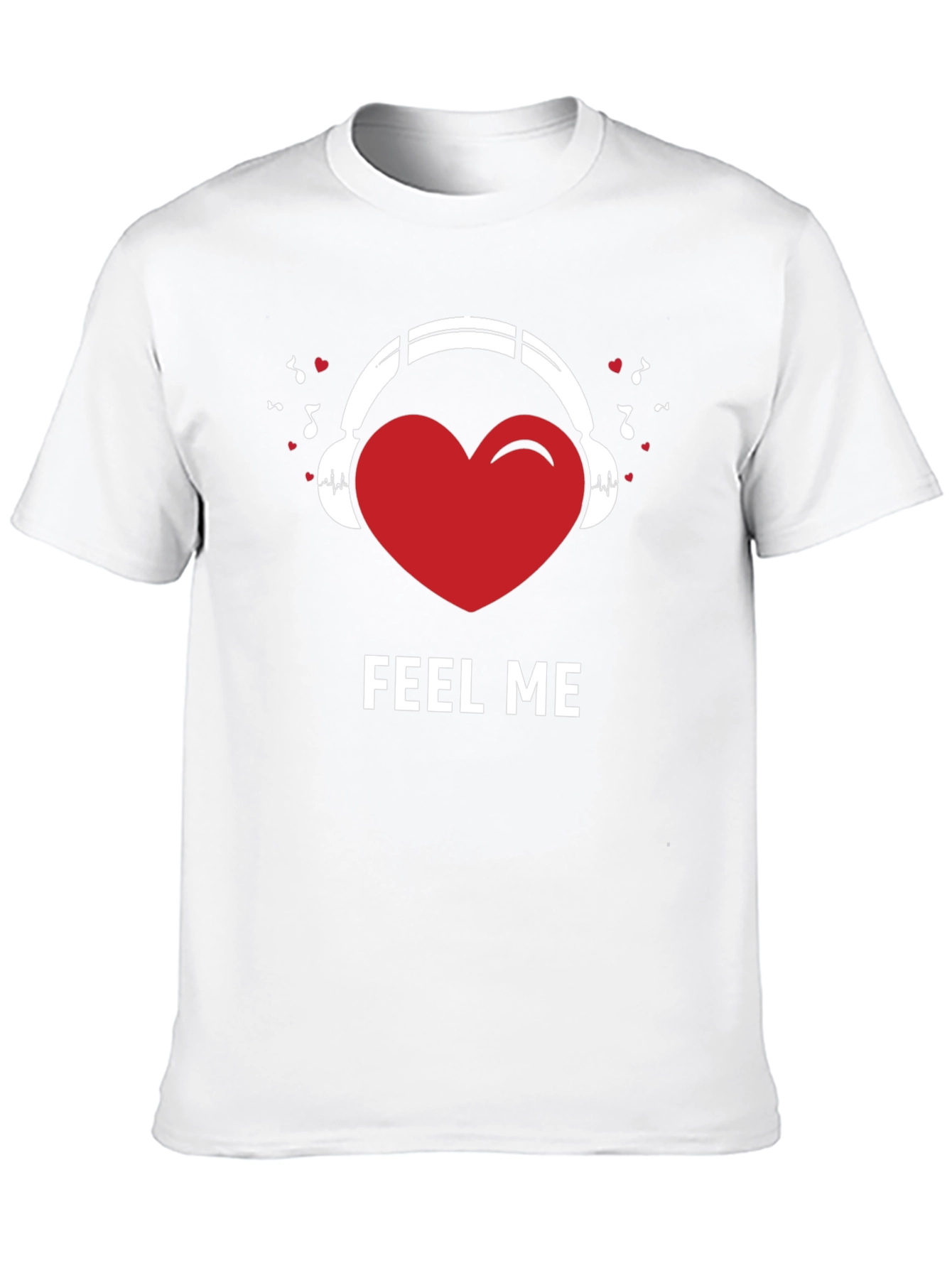 Black Feel Me Heart Headphones Graphic Tee view 10