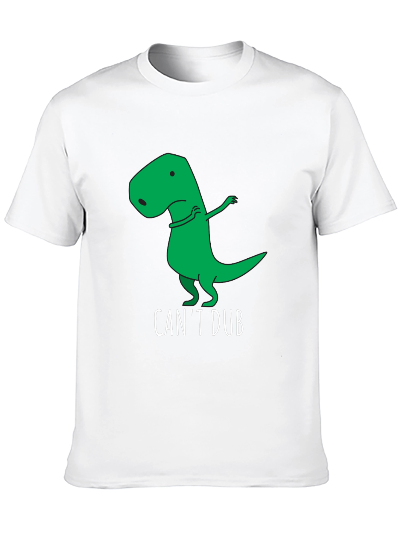 Black Funny "Can't Dub" Dinosaur T-Shirt view 10