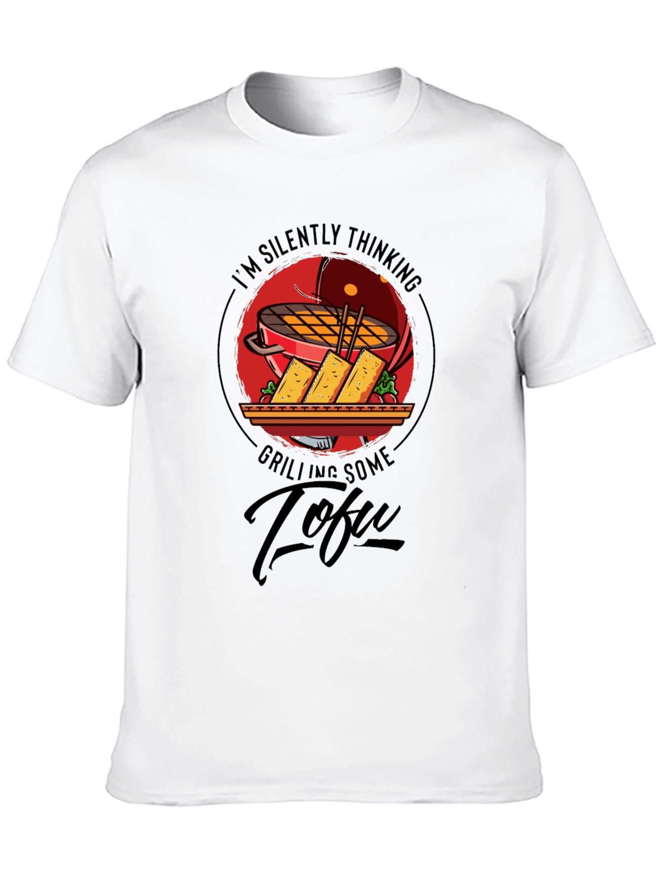 Grilling Tofu Graphic T-Shirt - Vegan BBQ Humor - 10