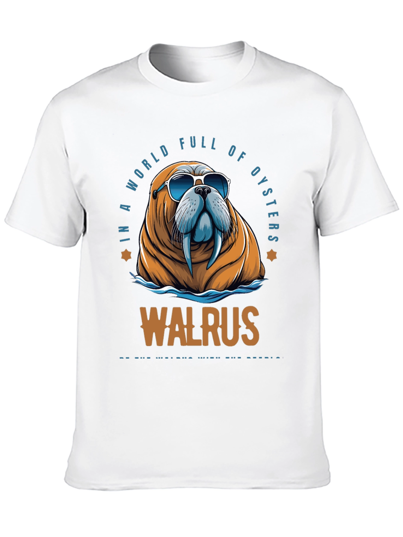 Black Cool Walrus Graphic T-Shirt view 10