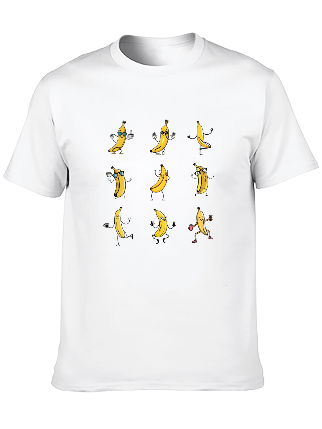 Black Dancing Bananas Graphic Tee - Black Cotton T-Shirt view 10