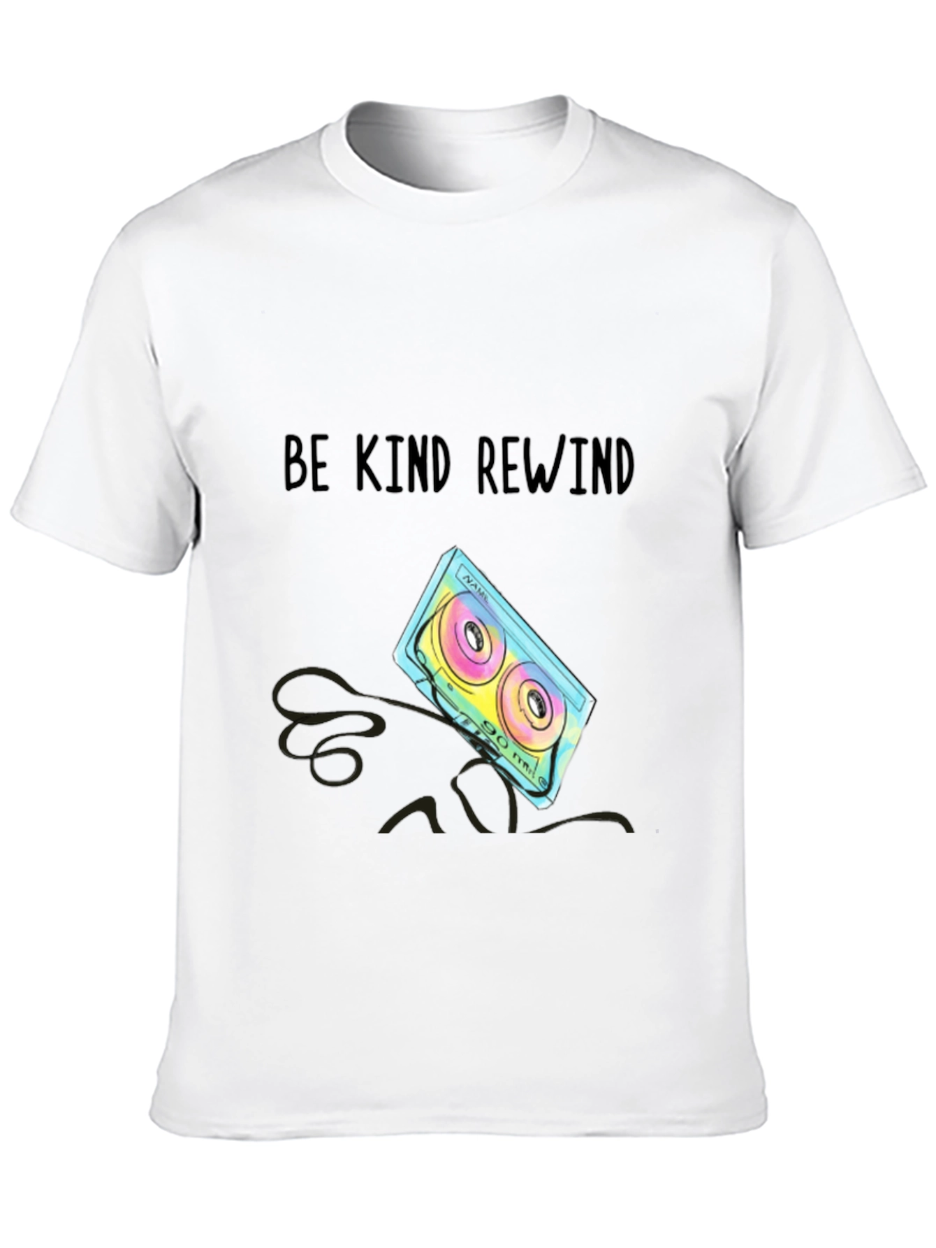 Black Be Kind Rewind Cassette Tape T-Shirt view 10