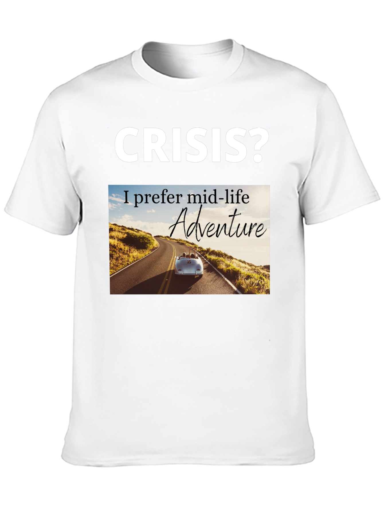 Black Midlife Adventure Graphic Tee -  Novelty T-Shirt view 10