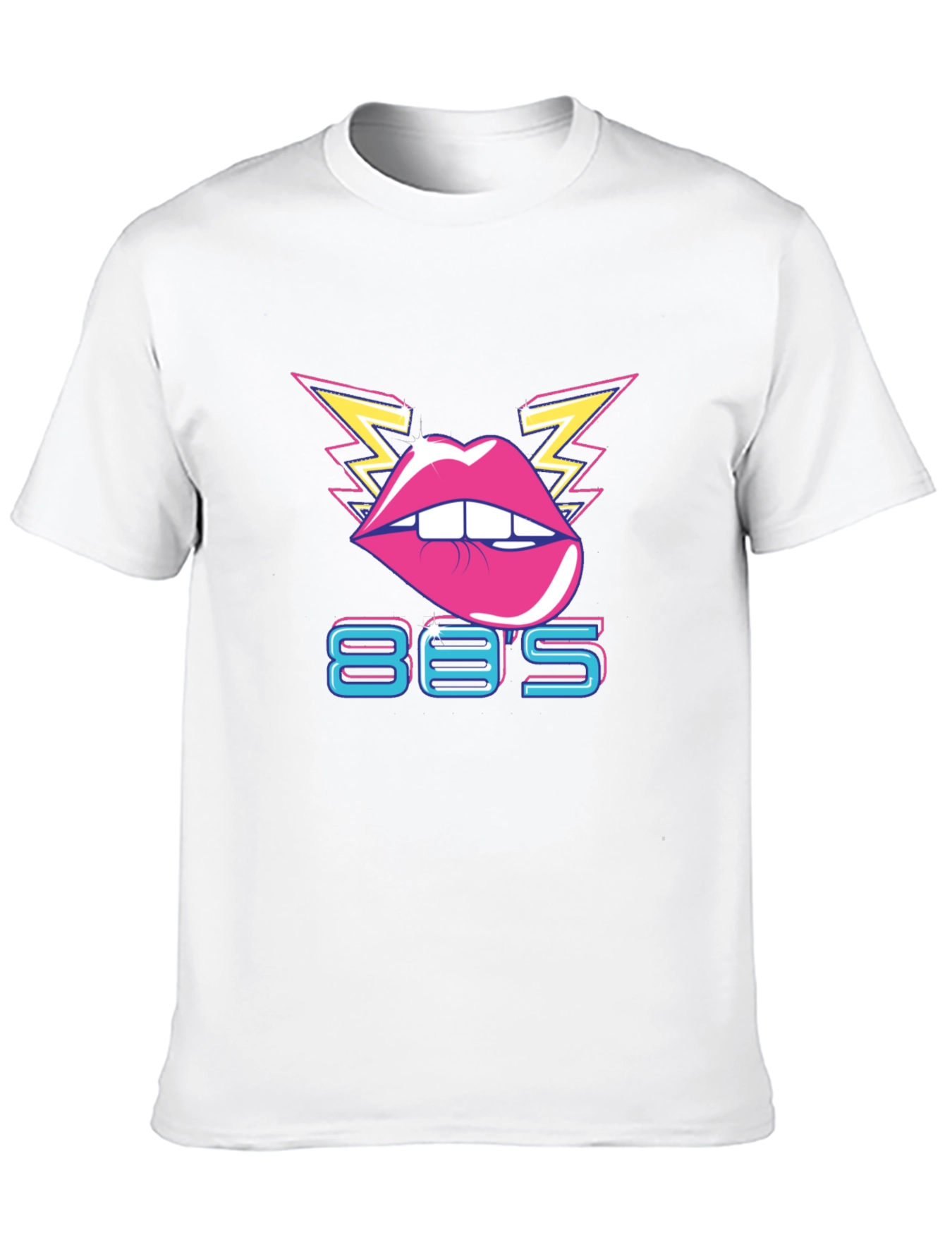 Black Retro 80's Lips Graphic T-Shirt view 10