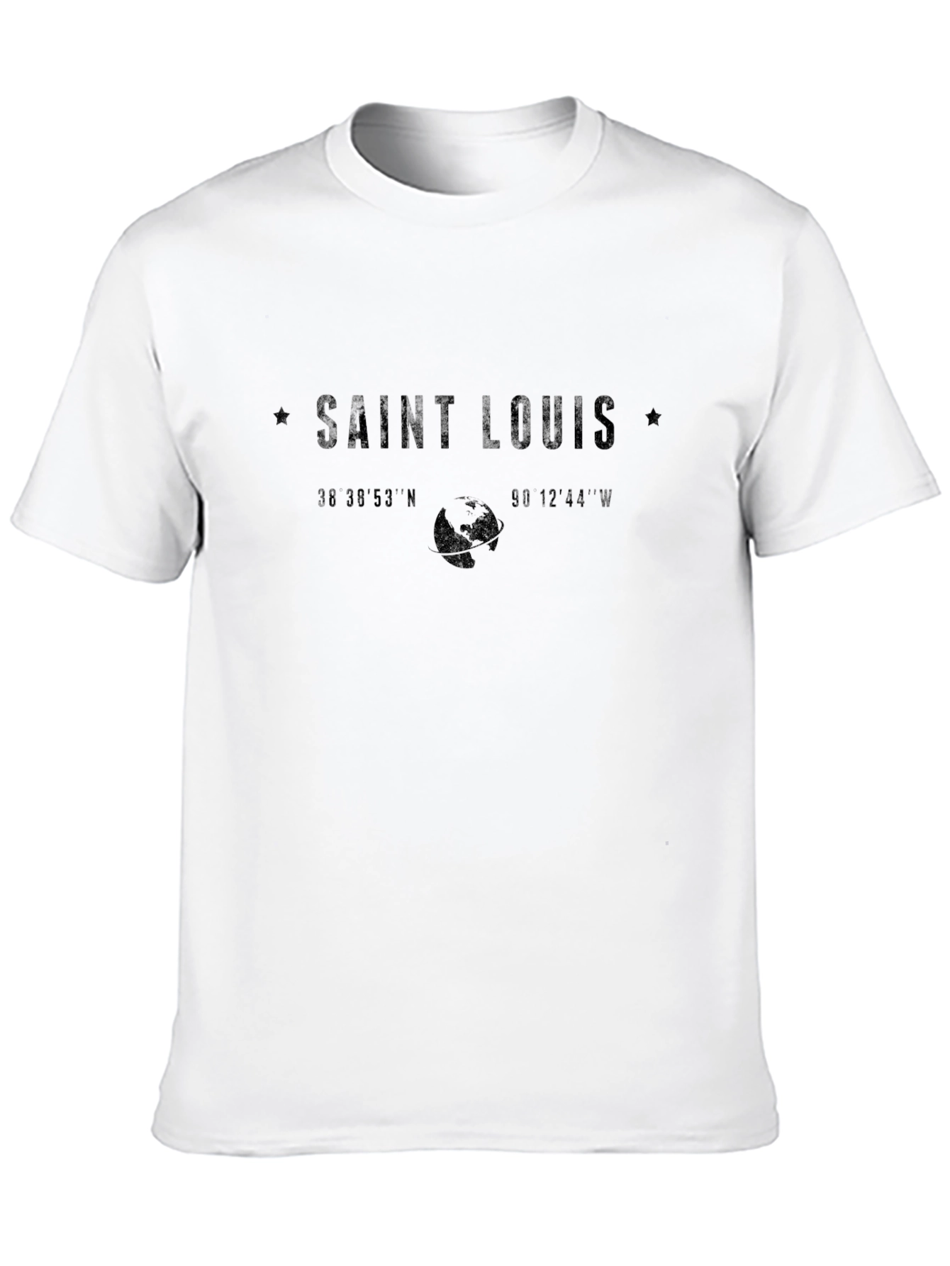 Black Saint Louis Coordinates Graphic T-Shirt view 10