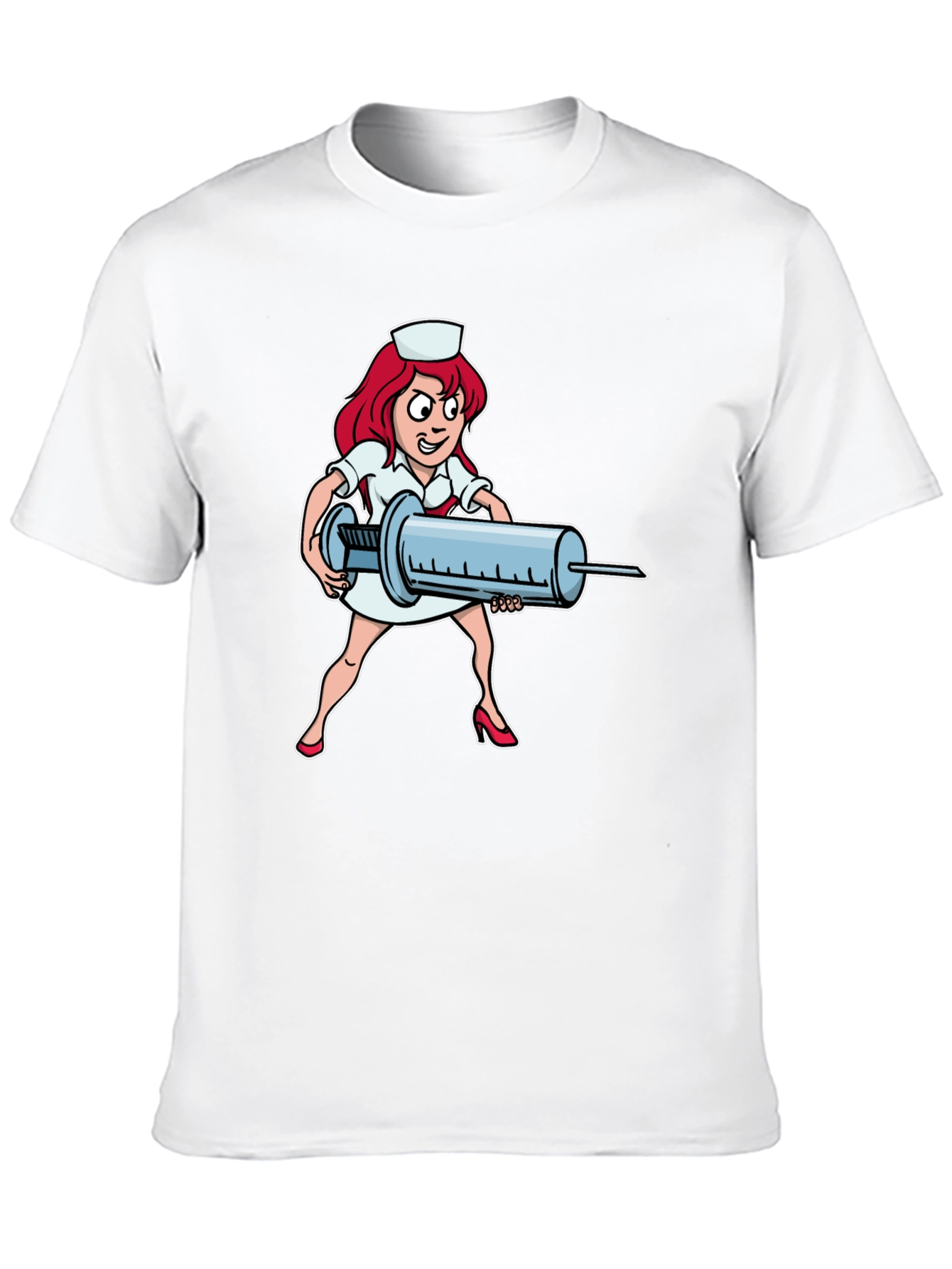 Black Cartoon Nurse Graphic T-Shirt view 10