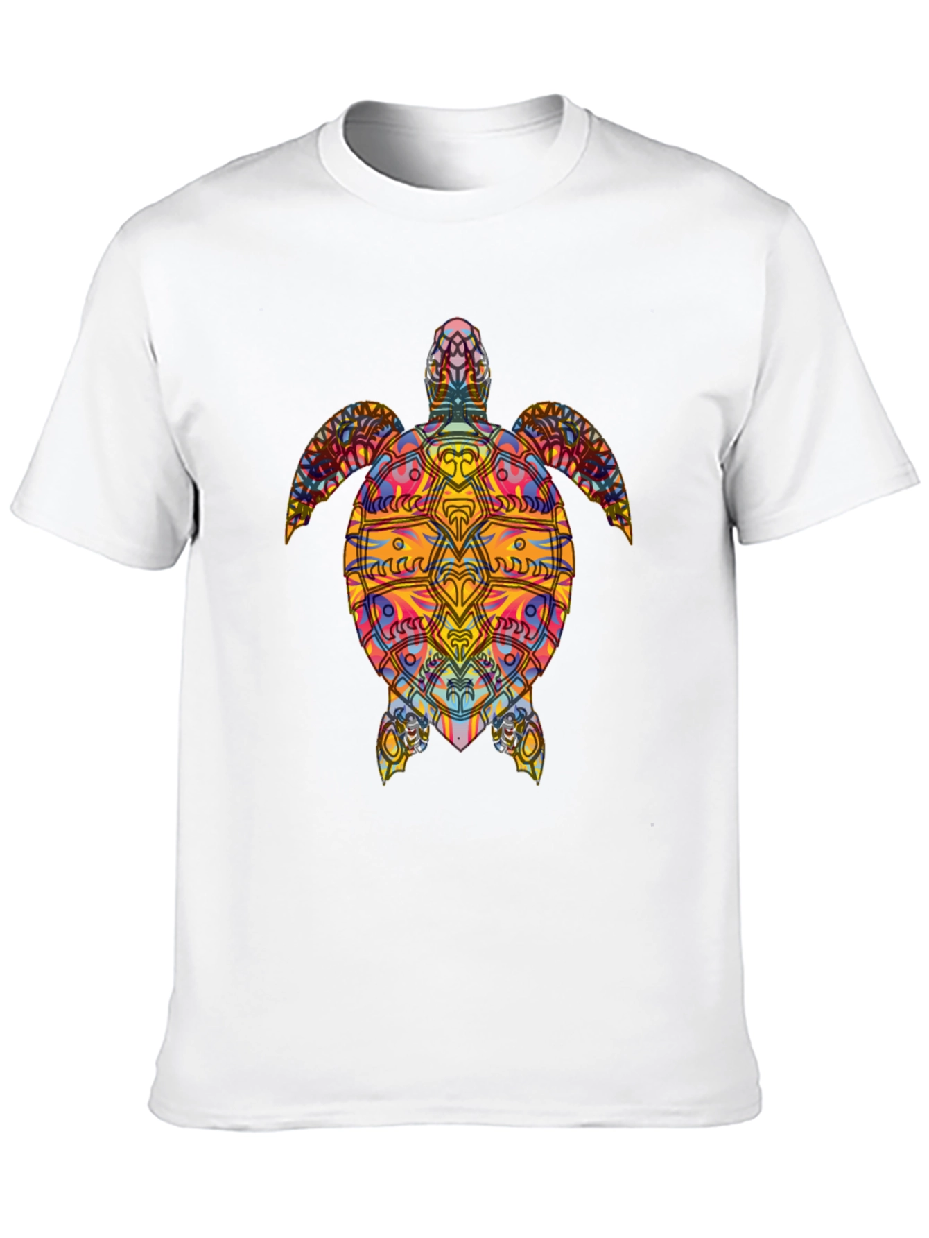 Black Colorful Turtle Graphic Black T-Shirt view 10