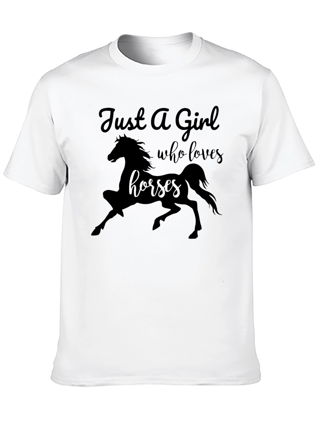 Black Just a Girl Who Loves Horses T-Shirt view 10