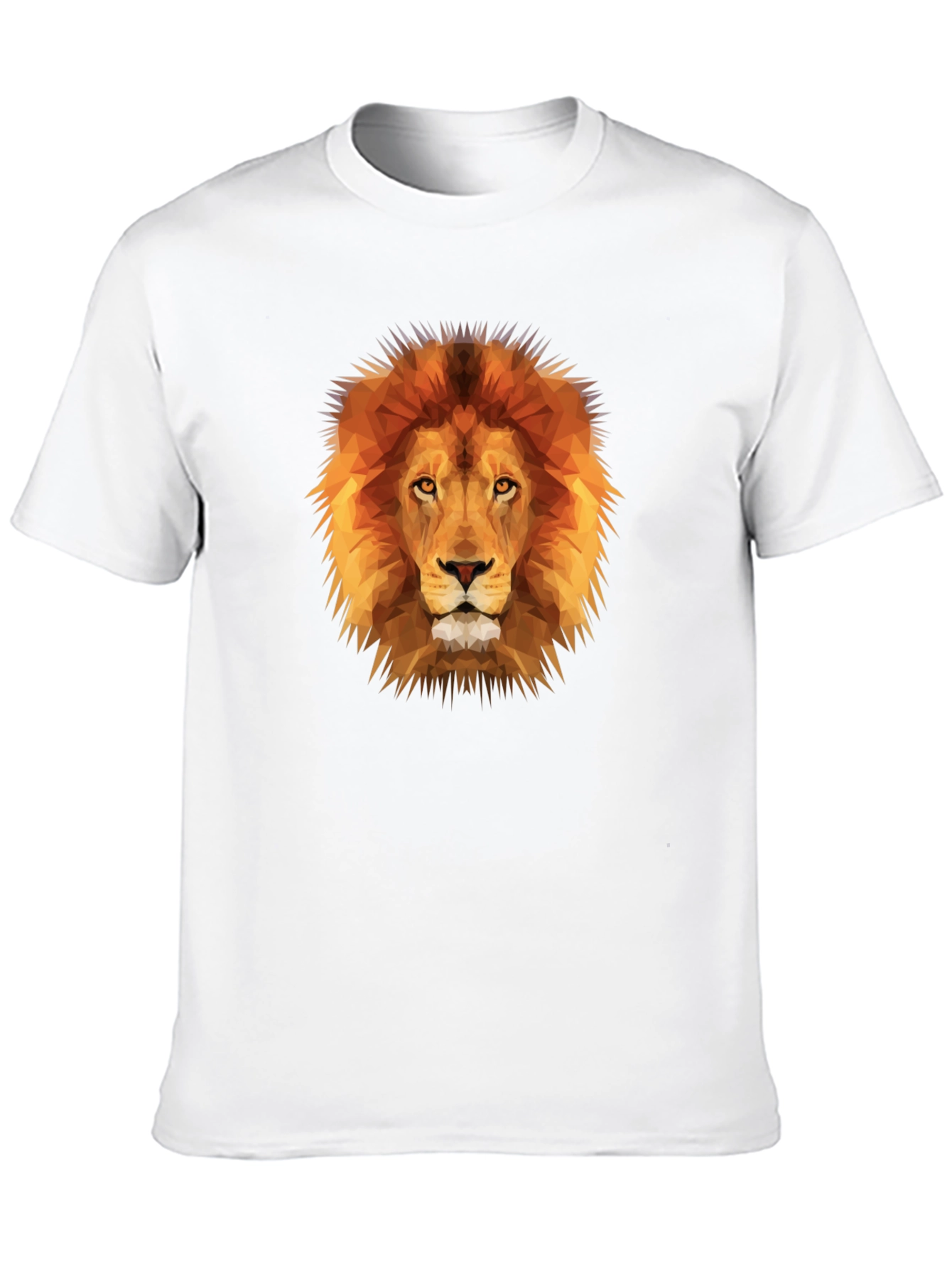 Black Geometric Lion Head Graphic Tee view 10