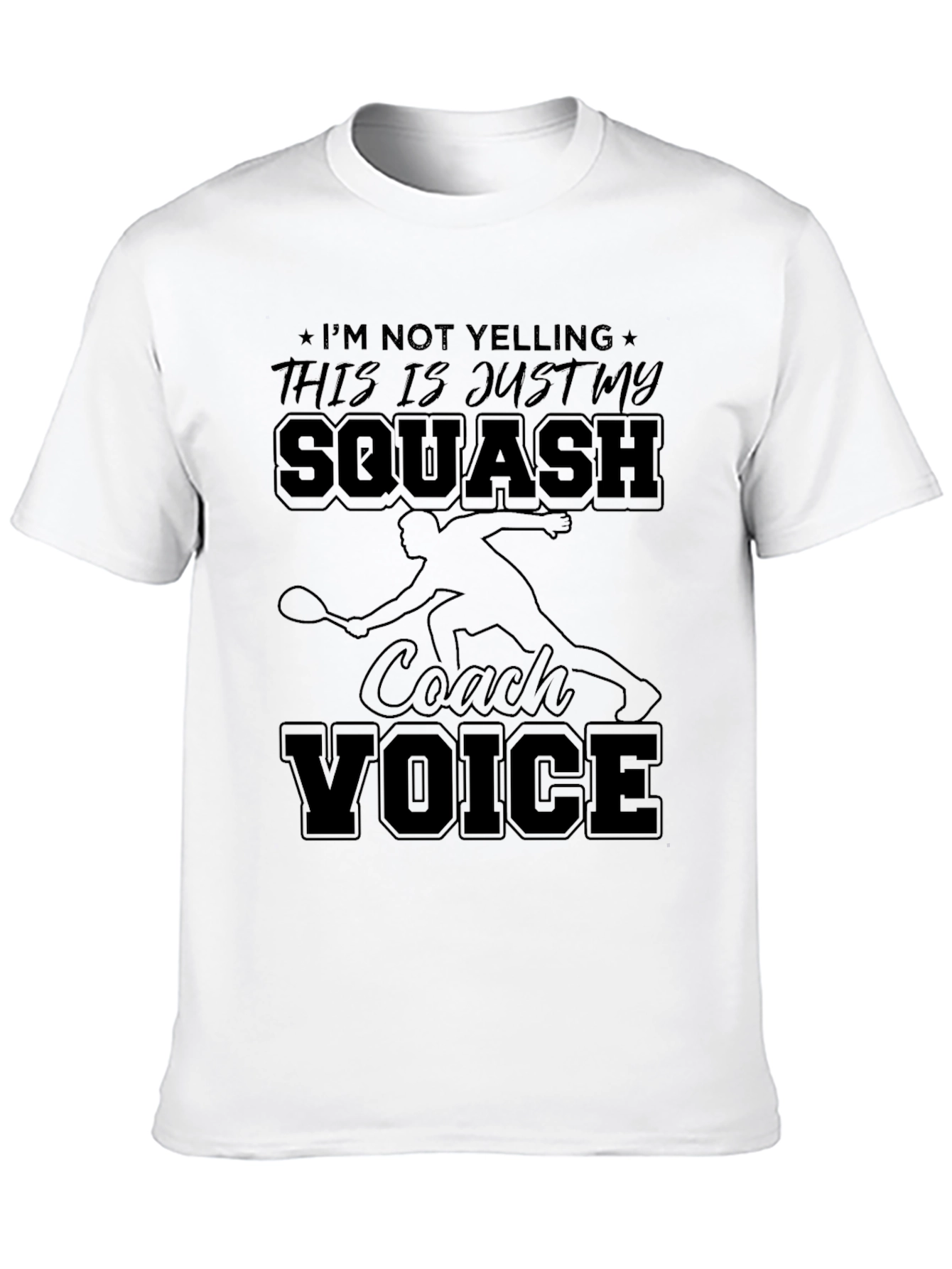 Black Squash Coach Voice T-Shirt - Funny Squash Tee view 10